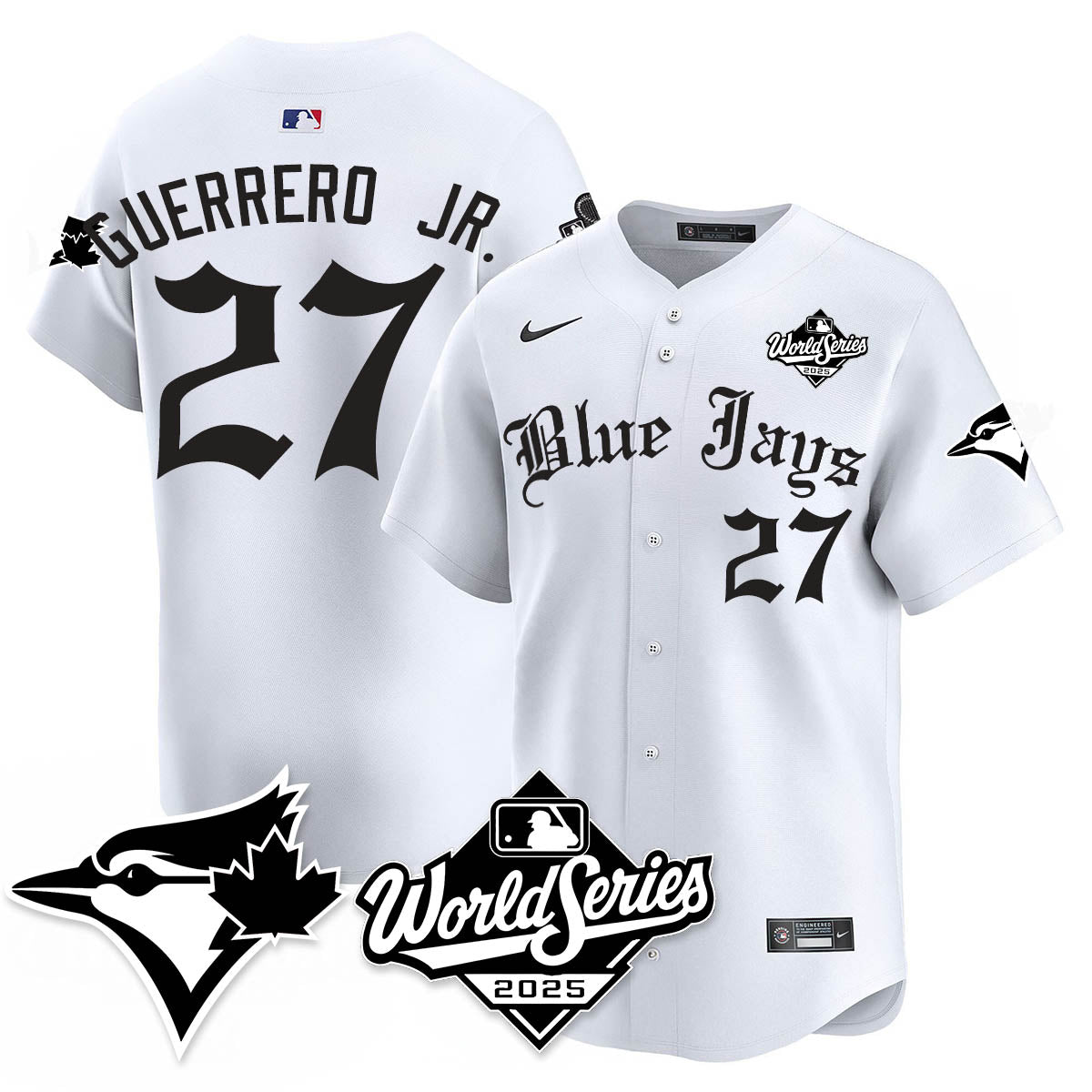 Toronto Blue Jays Gothic 2025 World Series Jersey - All Stitched