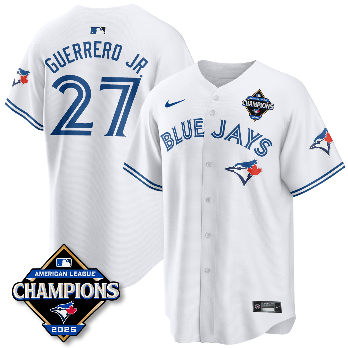 Toronto Blue Jays 2025 American League Champions Jersey - All Stitched