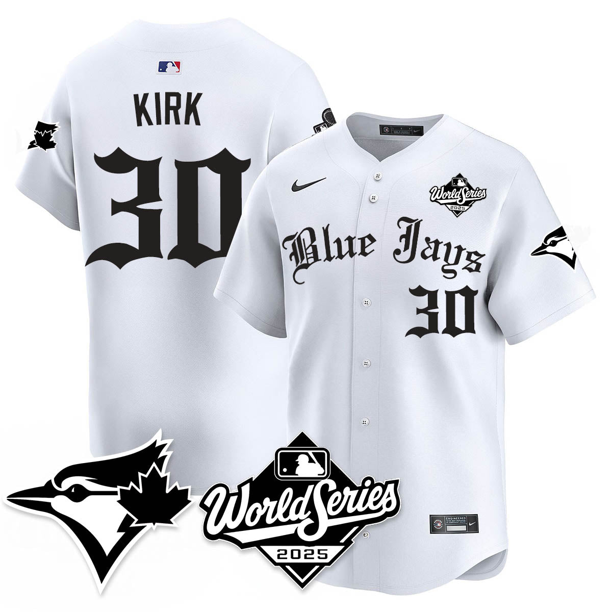 Toronto Blue Jays Gothic 2025 World Series Jersey - All Stitched