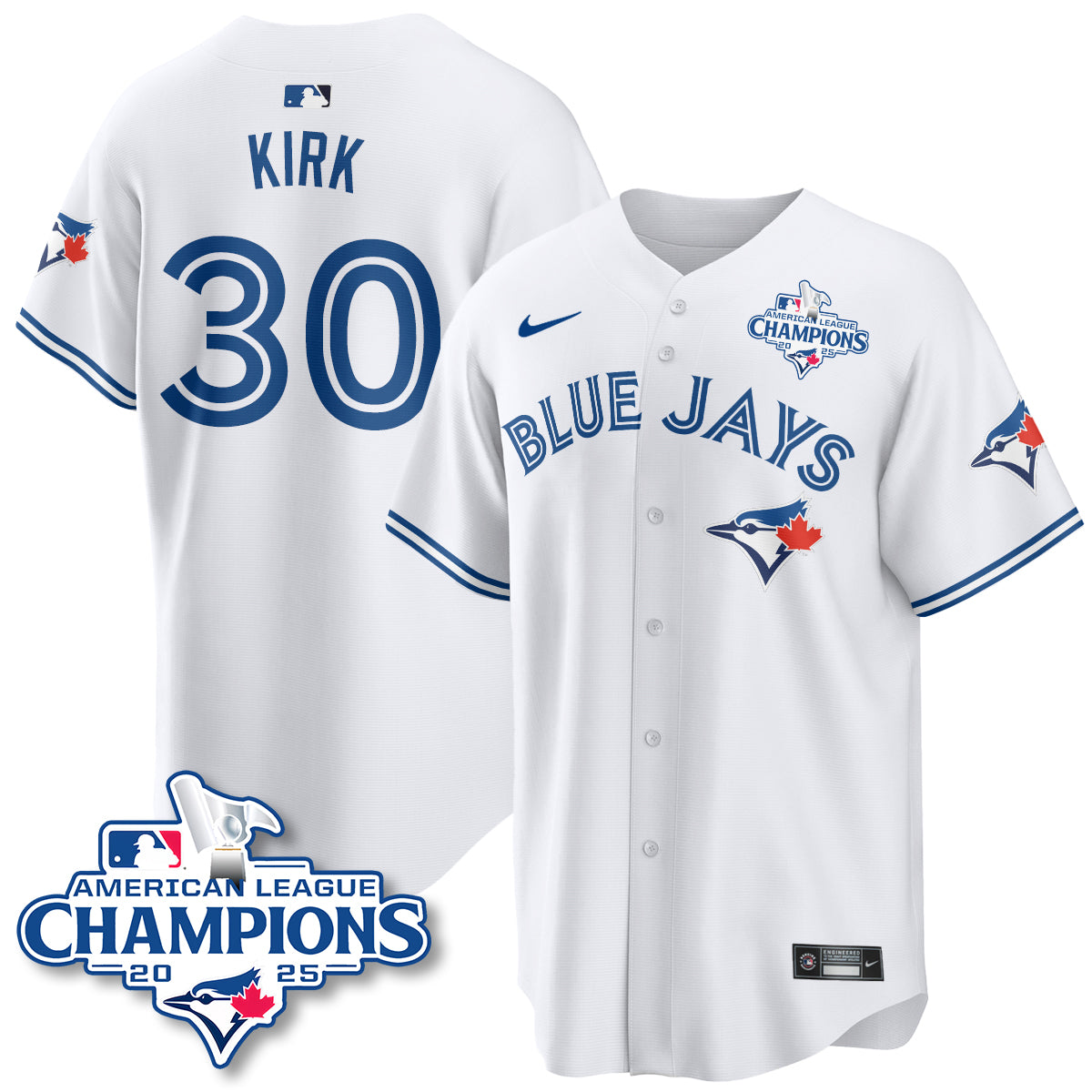 Toronto Blue Jays 2025 American League Champions Jersey - All Stitched