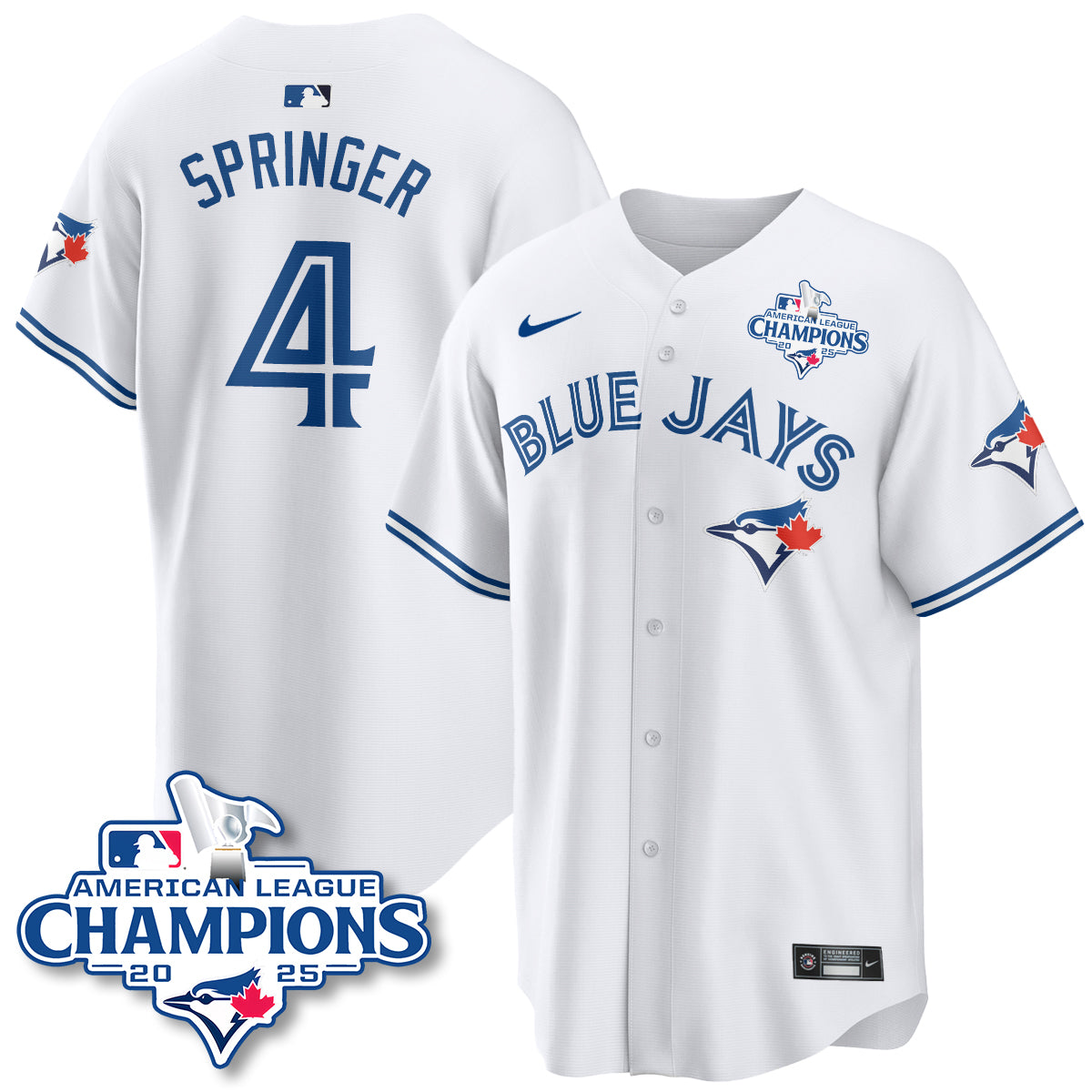 Toronto Blue Jays 2025 American League Champions Jersey - All Stitched