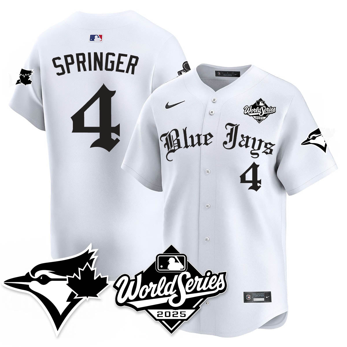 Toronto Blue Jays Gothic 2025 World Series Jersey - All Stitched