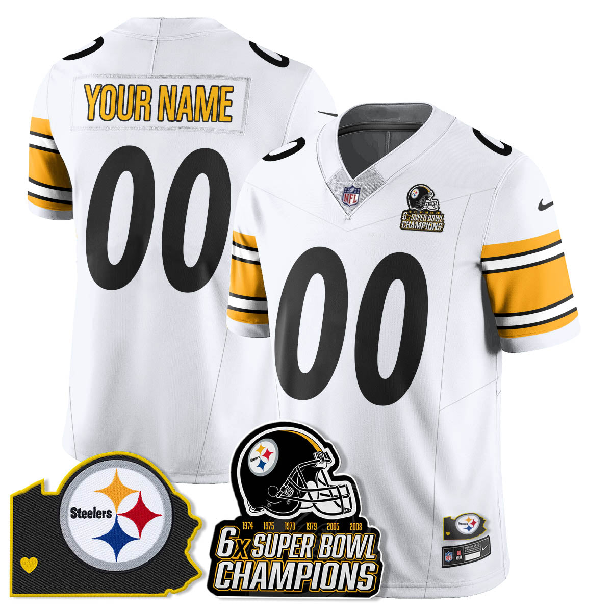 PIT 6-Time Champions Patch Vapor Limited Jersey - All Stitched