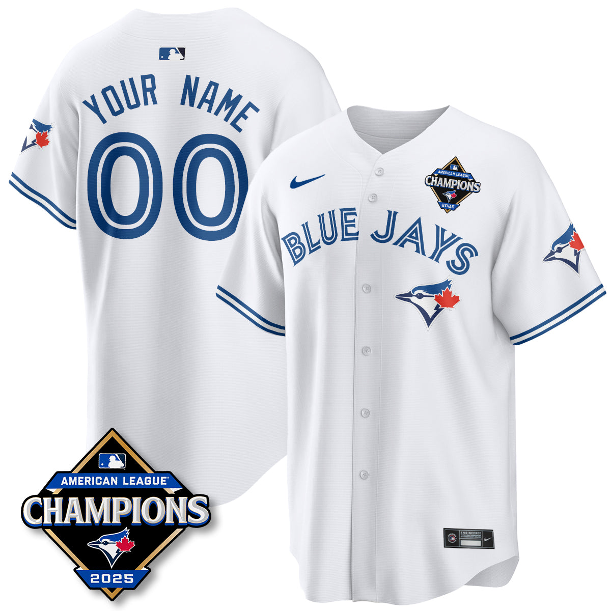Toronto Blue Jays 2025 American League Champions Jersey - All Stitched