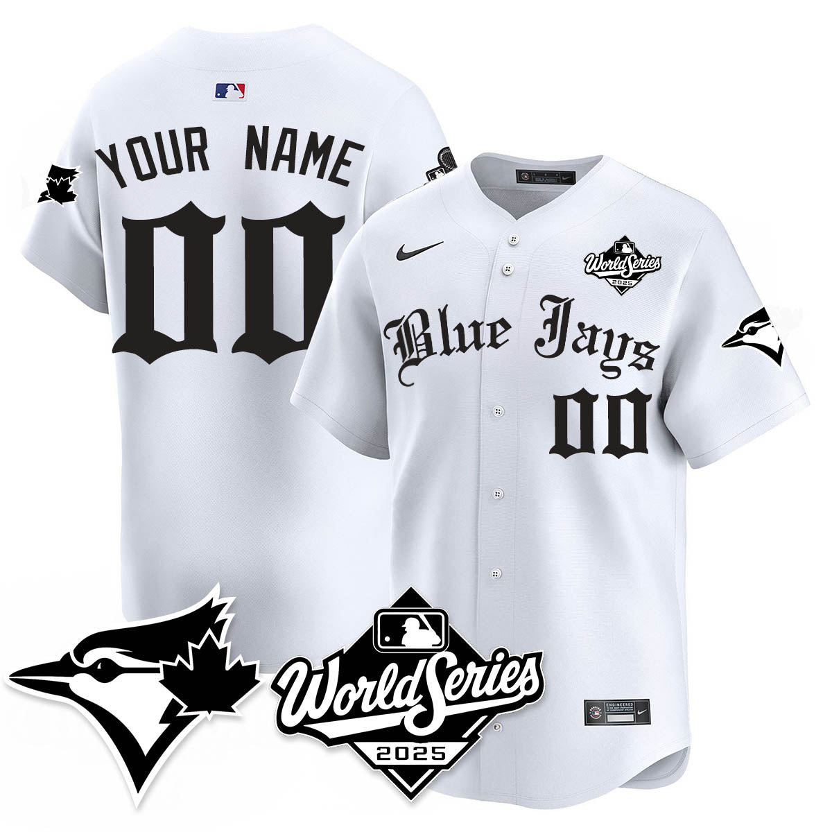 Toronto Blue Jays Gothic 2025 World Series Custom Jersey - All Stitched