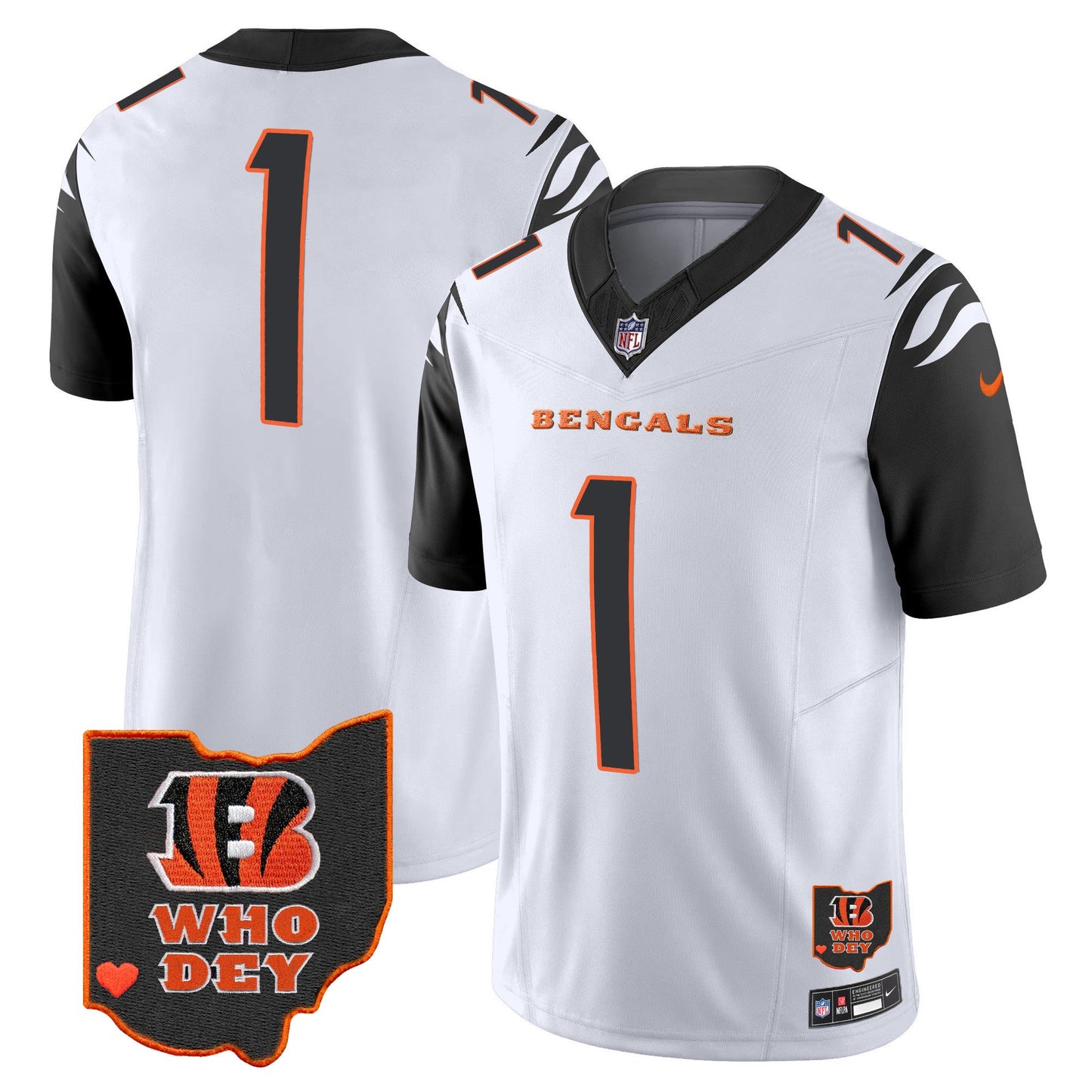 Men's Bengals Ohio Patch Vapor Limited Jersey V2 - All Stitched