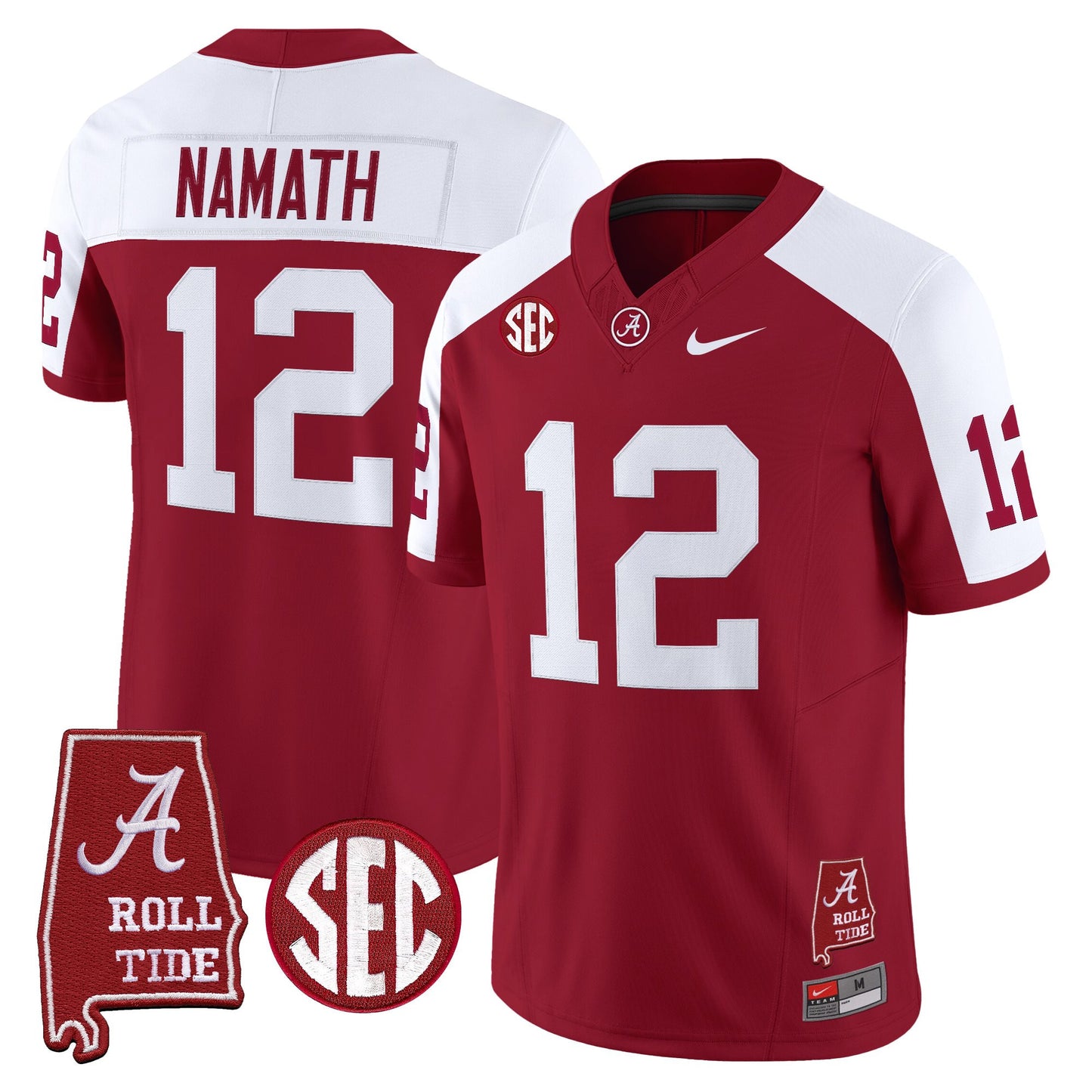 Men's Alabama Crimson Tide Throwback Vapor Limited Jersey - Alabama Map - All Stitched