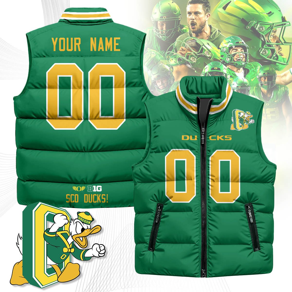 Oregon Ducks Unisex Puffer Vest