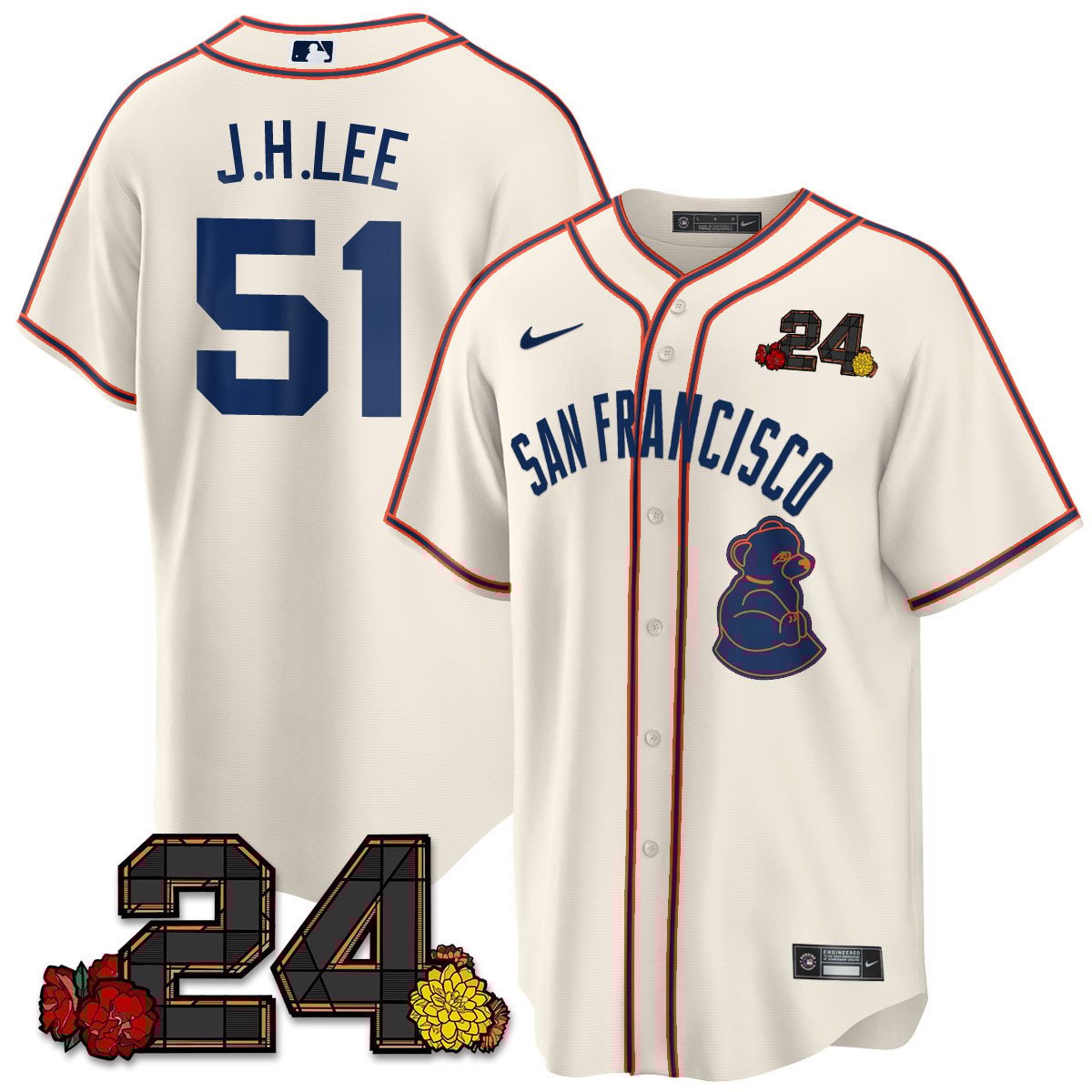 San Francisco Giants 2024 Willie Mays Patch Vapor Premier Limited Jersey V2 - All Stitched