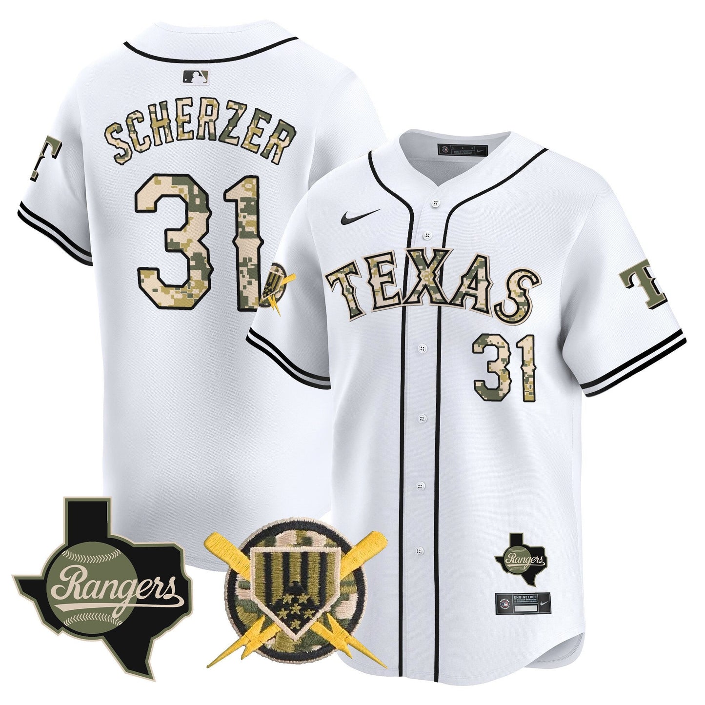 Men's Texas Rangers Armed Forces Day Vapor Premier Limited Jersey - All Stitched