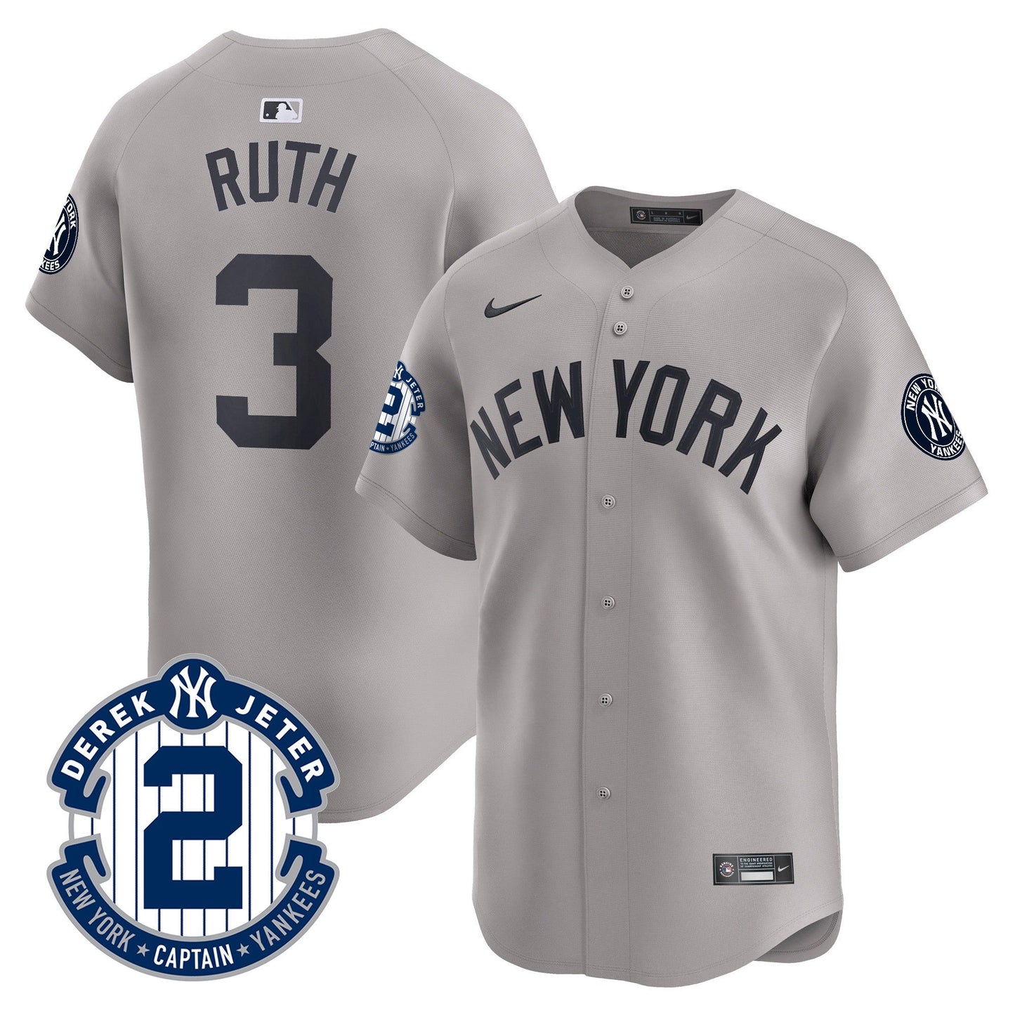 Men's Yankees Derek Jeter Patch Vapor Premier Limited Jersey - All Stitched