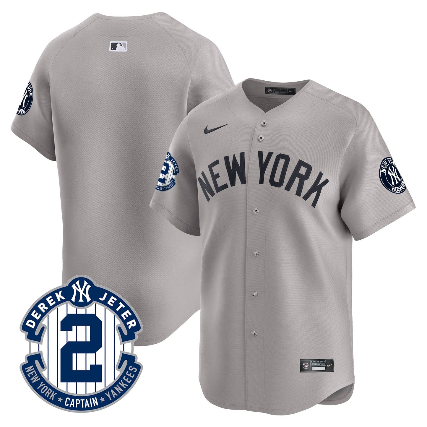 Men's Yankees Derek Jeter Patch Vapor Premier Limited Jersey - All Stitched