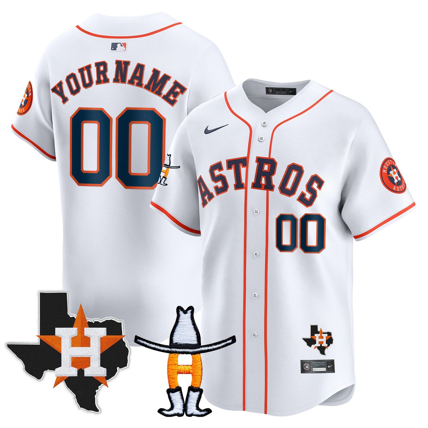 Houston Astros Houston Rodeo Patch Vapor Premier Limited Custom Jersey V2 - All Stitched
