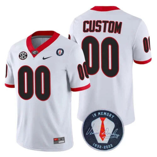 Georgia Bulldogs Players Jersey Honoring Vince Dooley Patch Custom - All Stitched