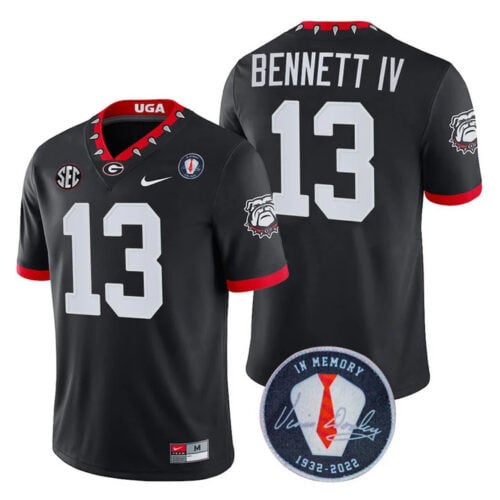 Georgia Bulldogs Players Jersey Honoring Vince Dooley Patch - All Stitched