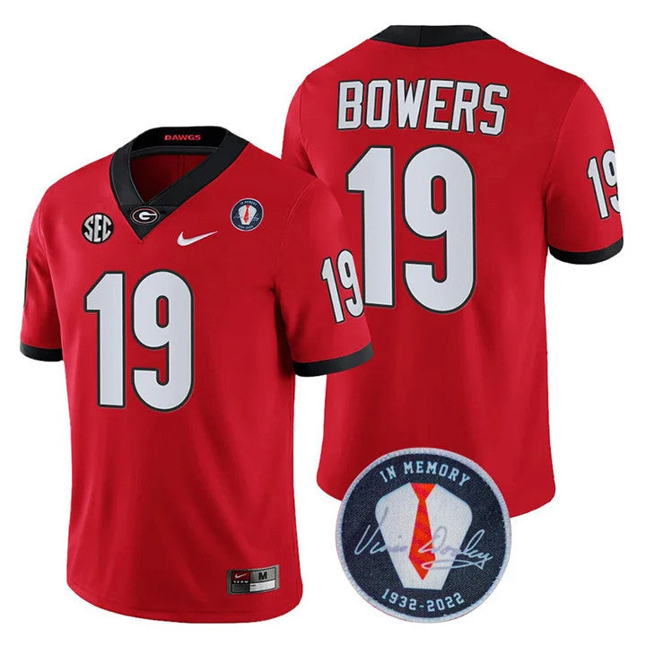 Georgia Bulldogs Players Jersey Honoring Vince Dooley Patch - All Stitched