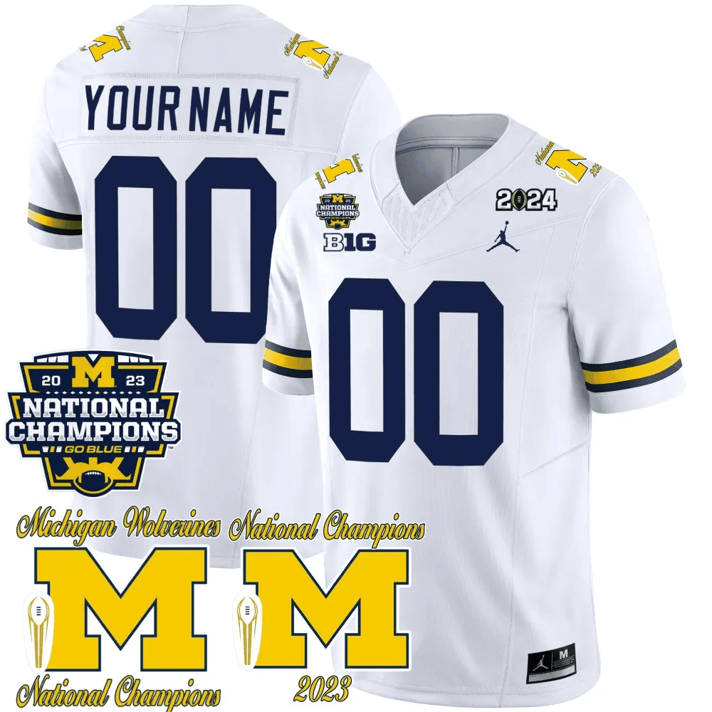 Michigan CFP 2023 National Champions Patch Vapor Custom Jersey - All Stitched