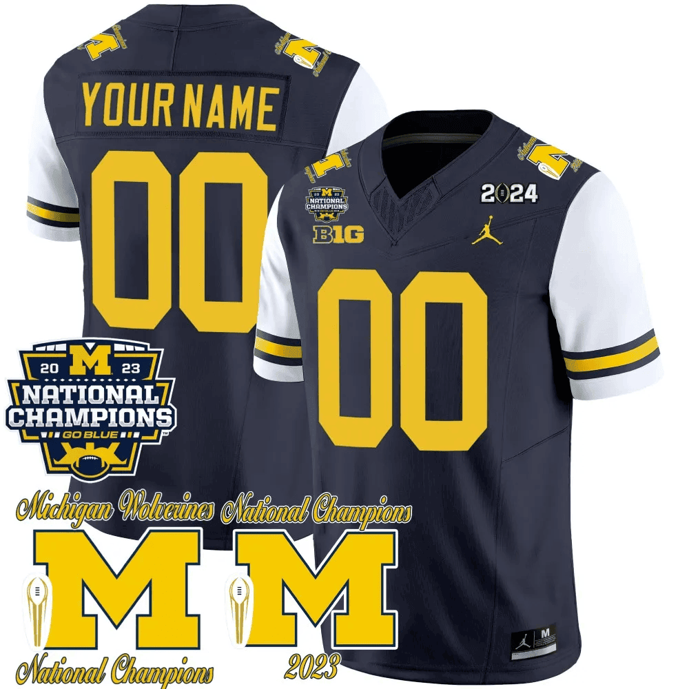 Michigan CFP 2023 National Champions Patch Vapor Custom Jersey - All Stitched