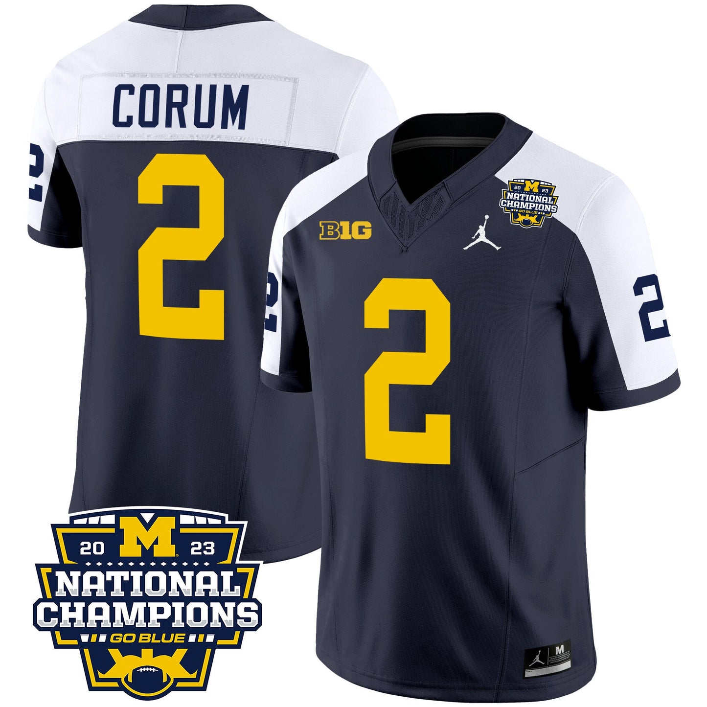 Michigan 2023 National Champions Patch Vapor Jersey V2 - All Stitched