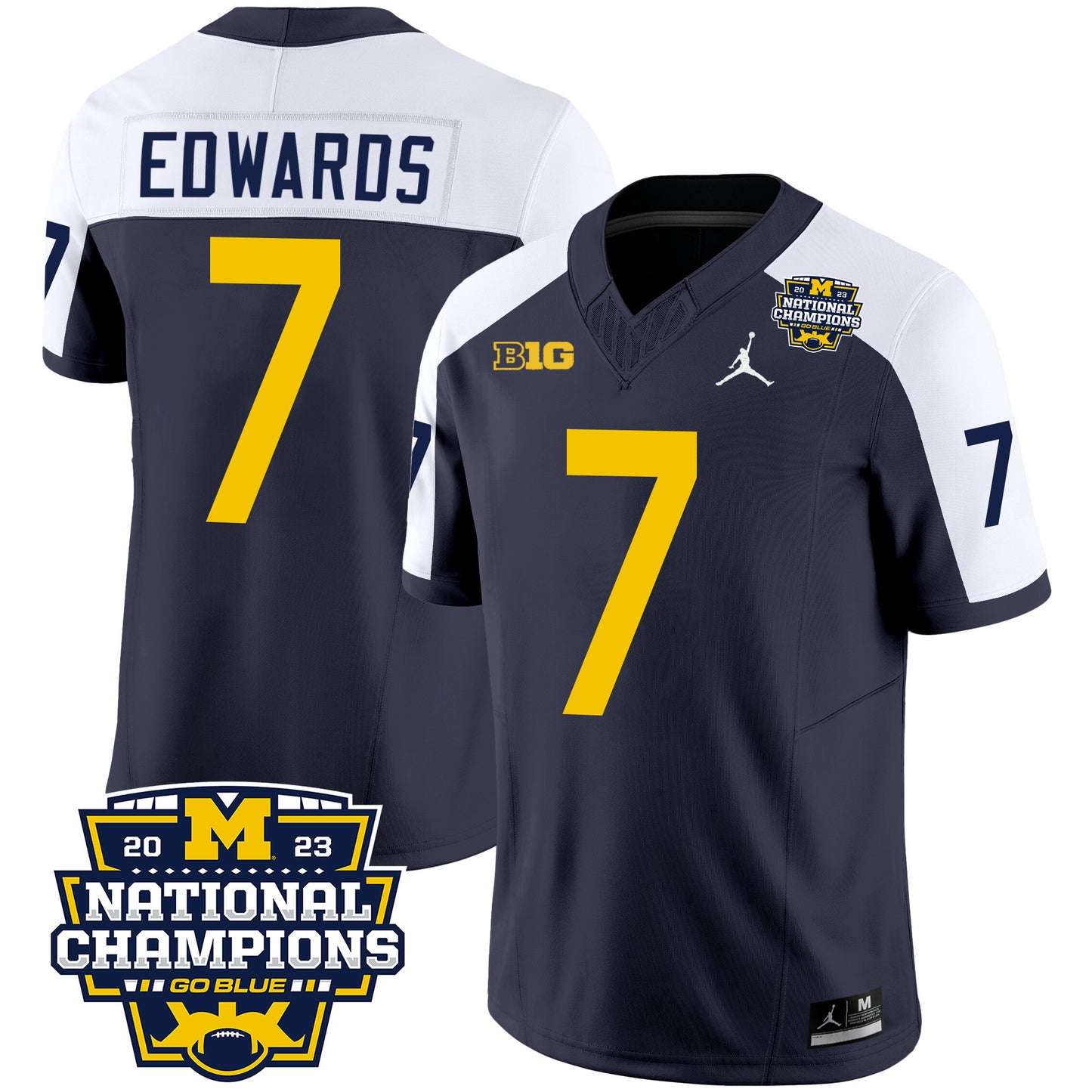 Michigan 2023 National Champions Patch Vapor Jersey V2 - All Stitched