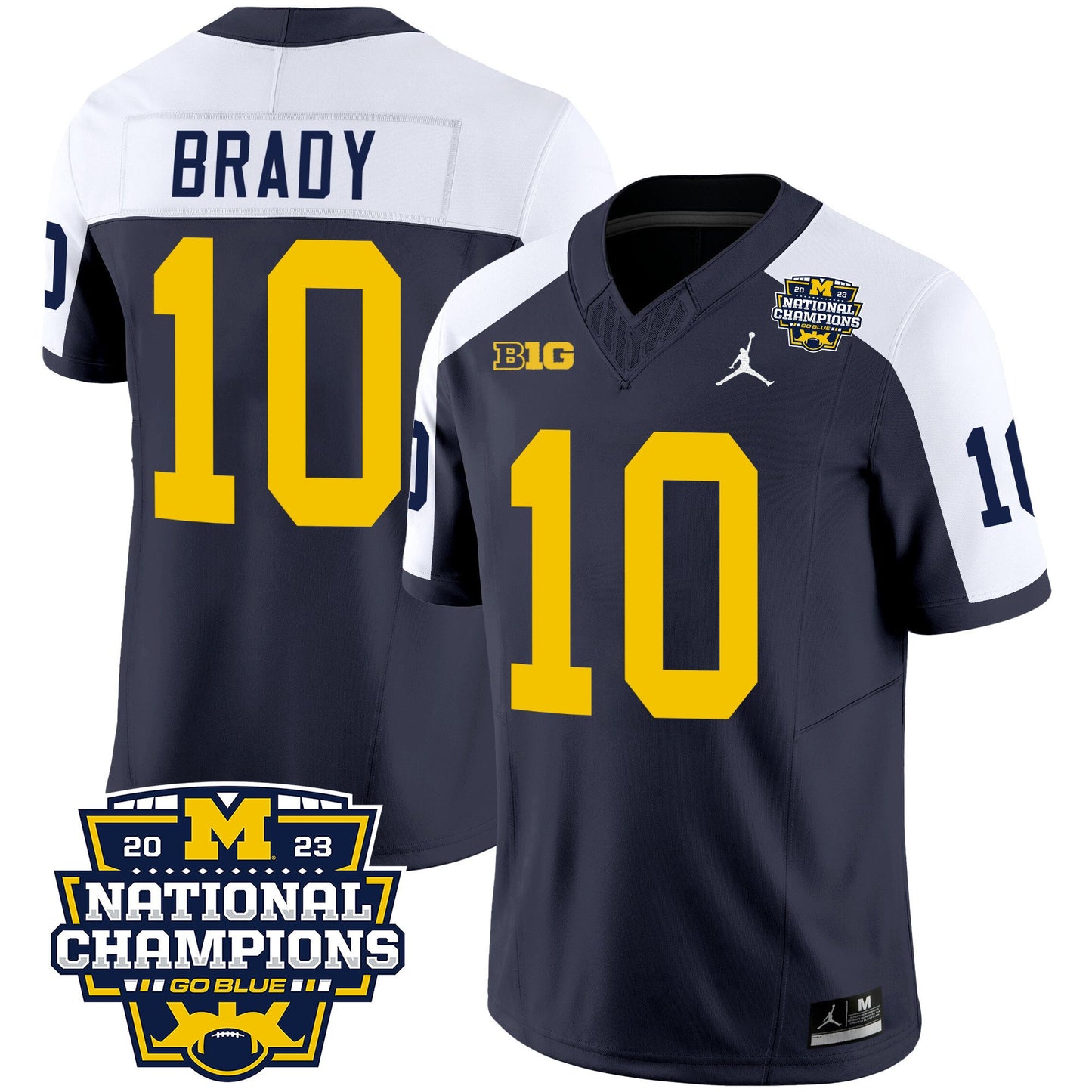 Michigan 2023 National Champions Patch Vapor Jersey V2 - All Stitched