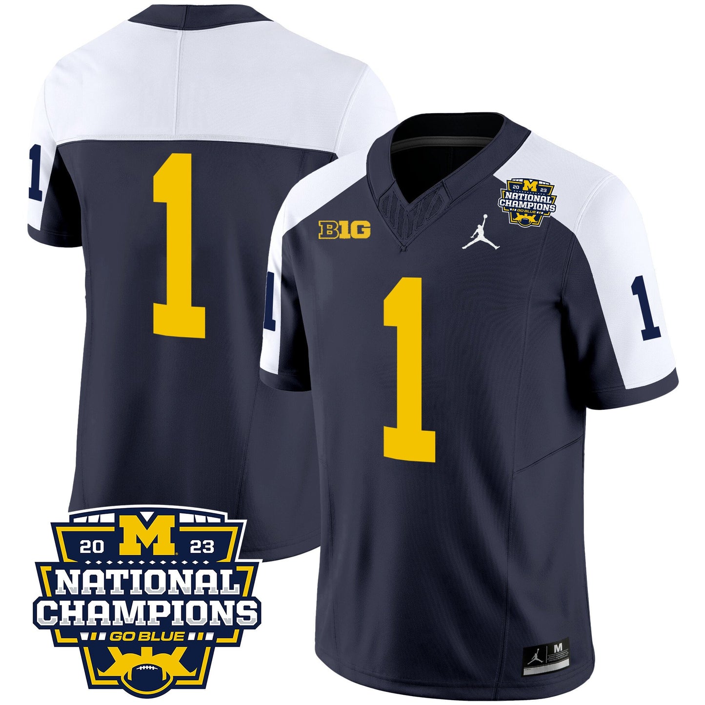 Michigan 2023 National Champions Patch Vapor Jersey V2 - All Stitched