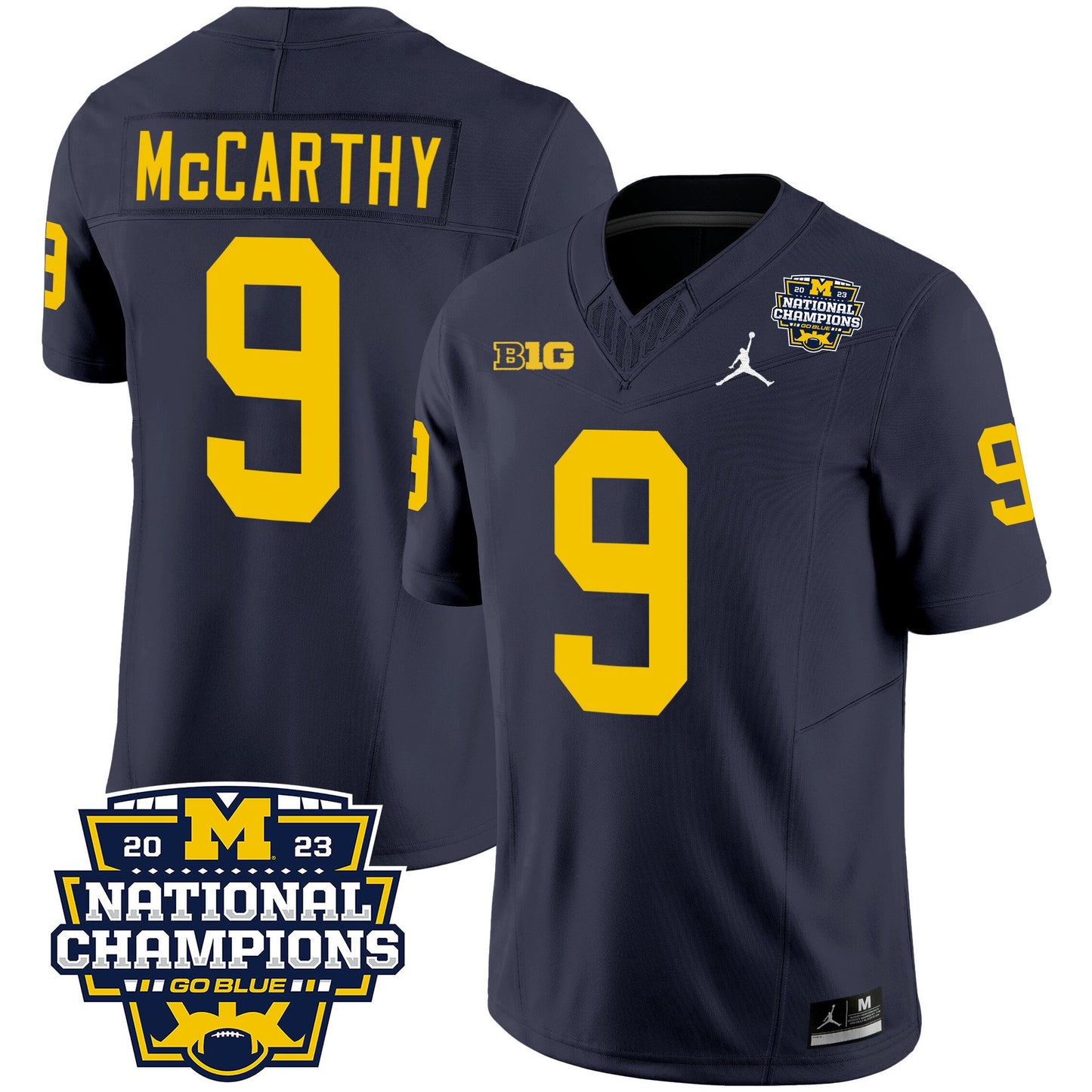 Michigan 2023 National Champions Patch Vapor Jersey V2 - All Stitched