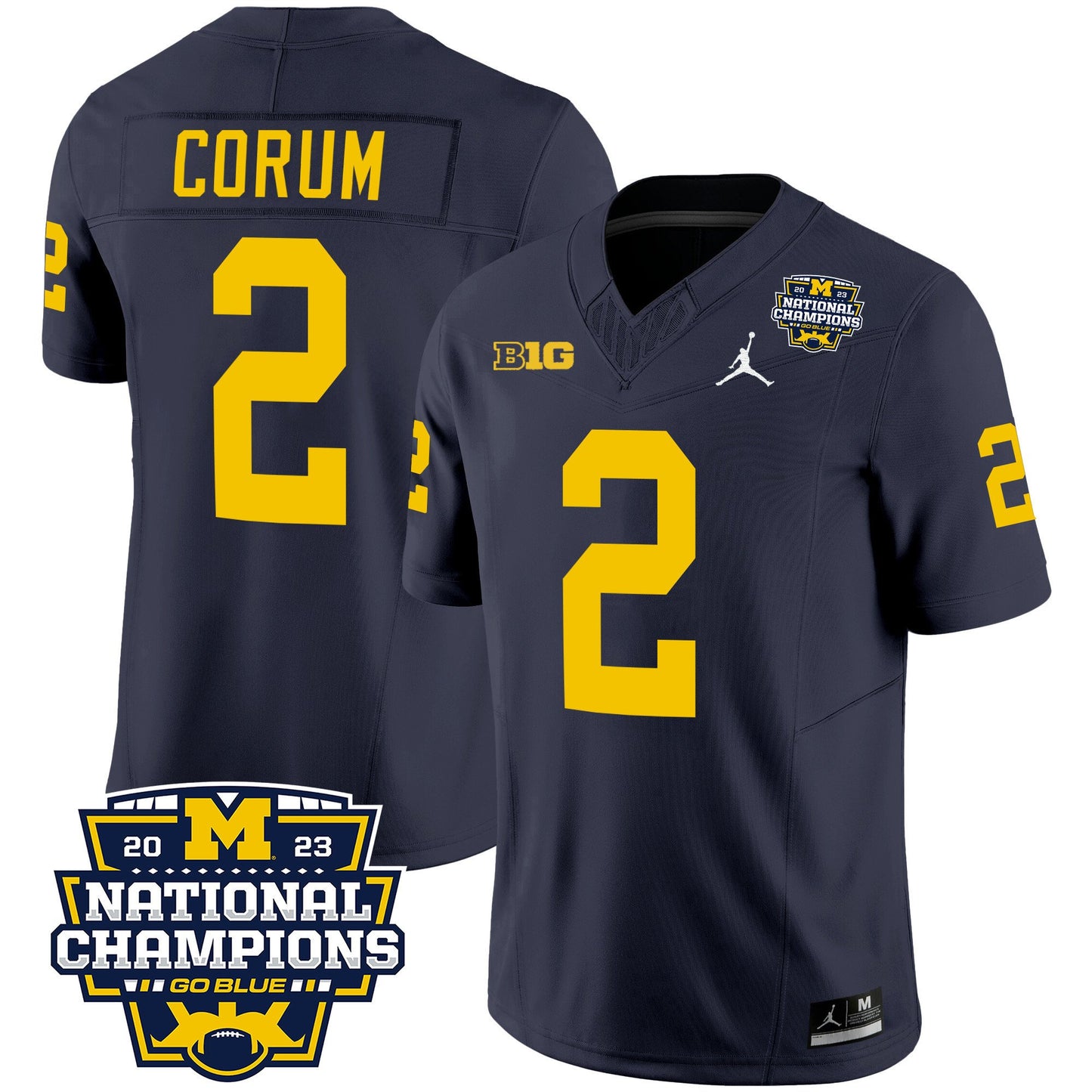 Michigan 2023 National Champions Patch Vapor Jersey V2 - All Stitched