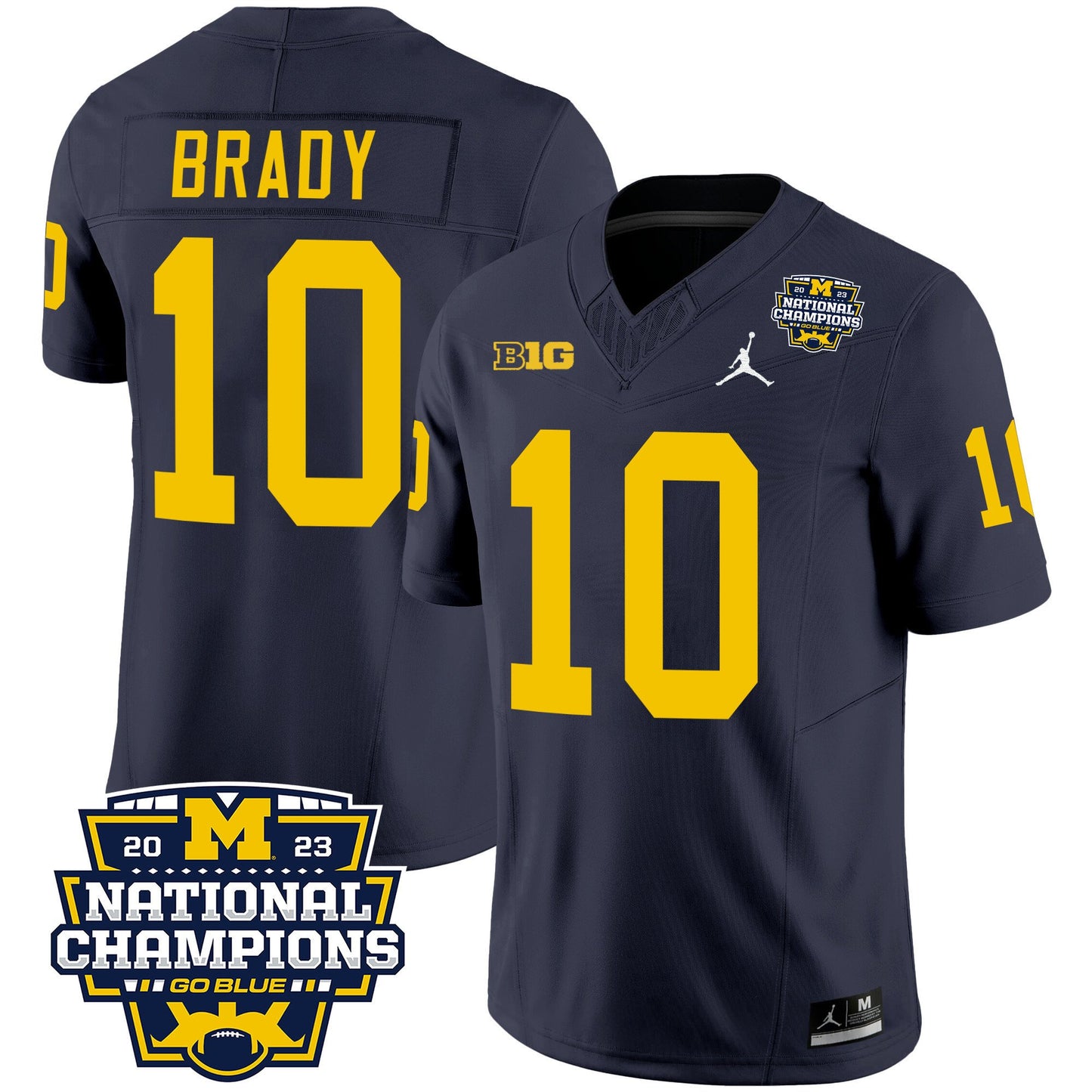 Michigan 2023 National Champions Patch Vapor Jersey V2 - All Stitched