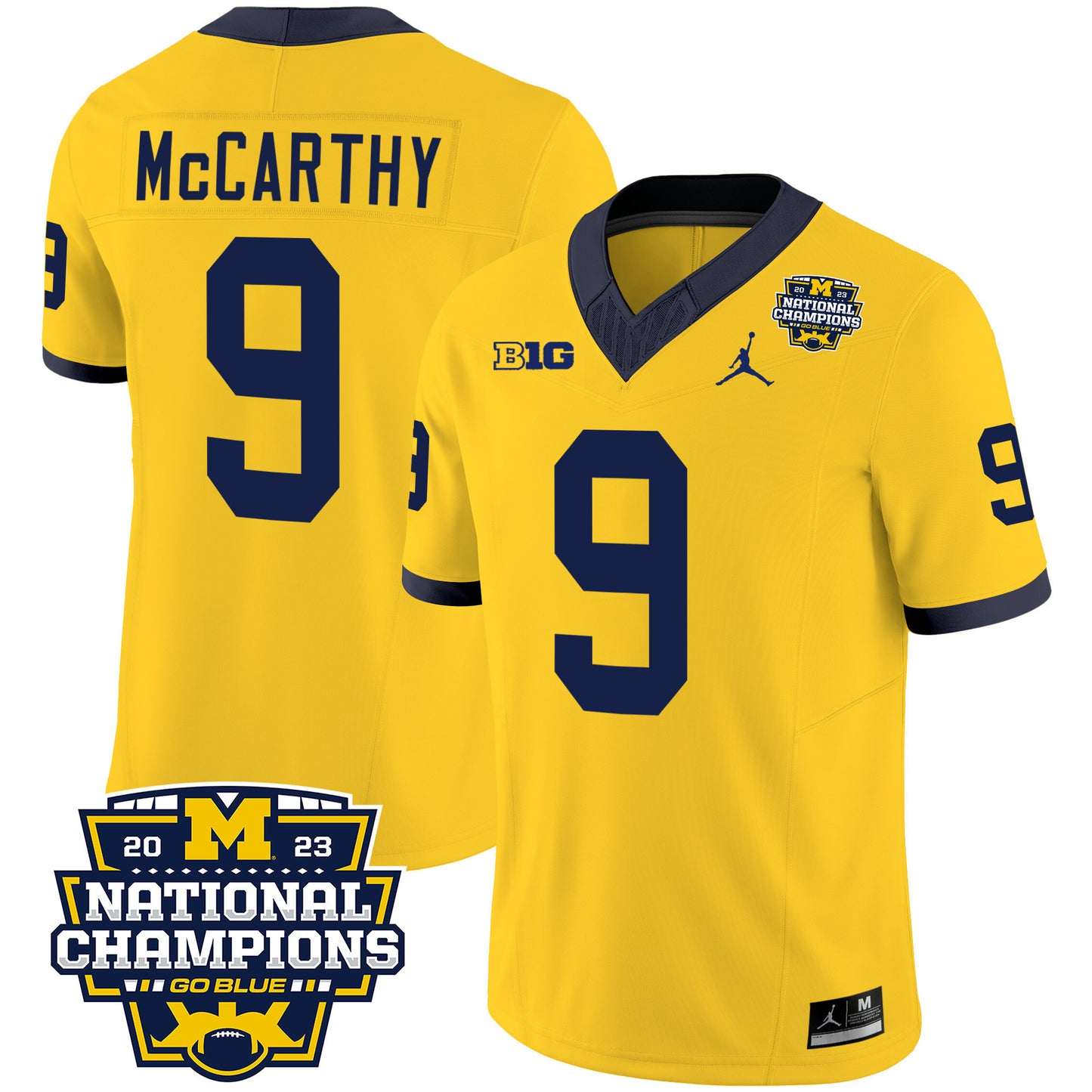 Michigan 2023 National Champions Patch Vapor Jersey V2 - All Stitched