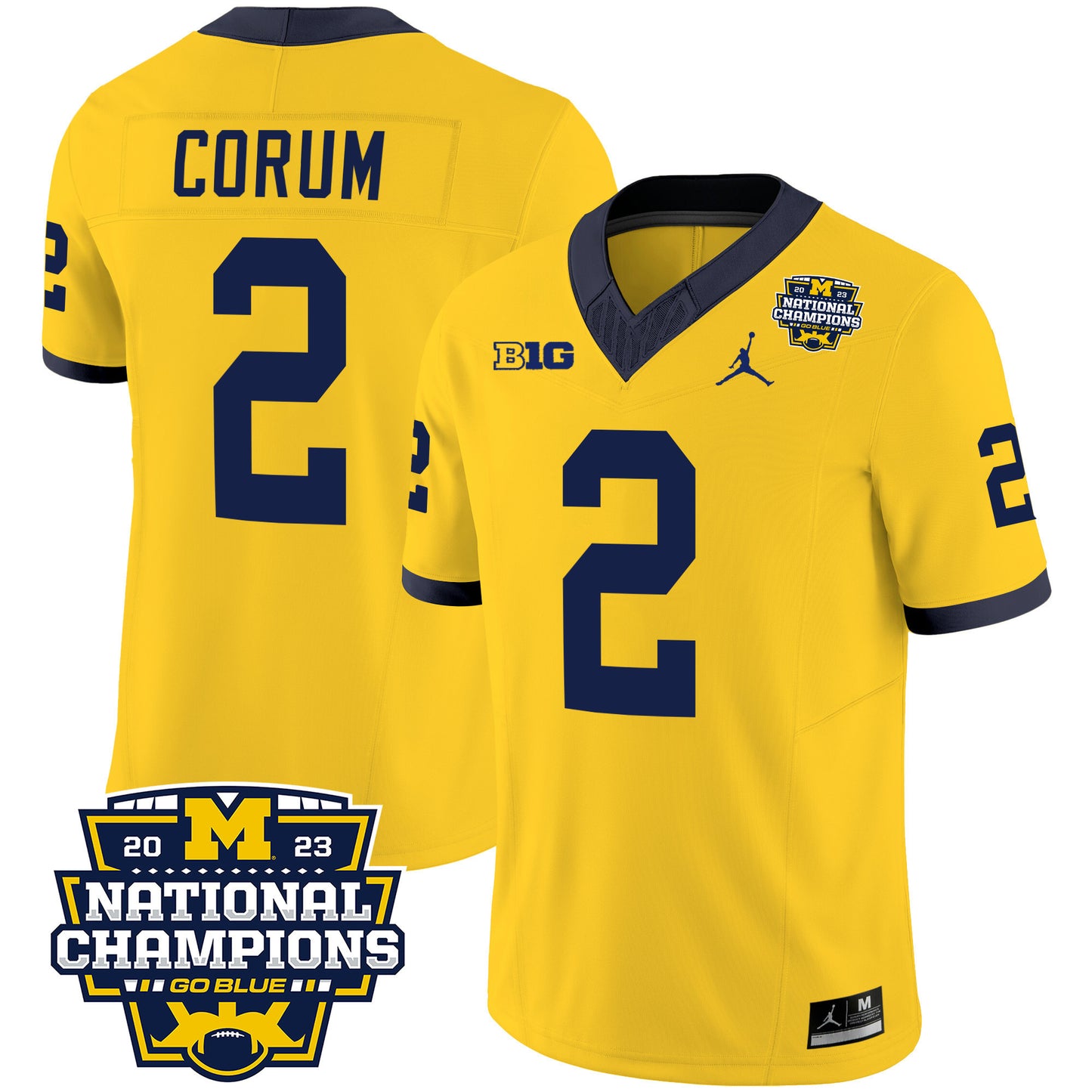 Michigan 2023 National Champions Patch Vapor Jersey V2 - All Stitched