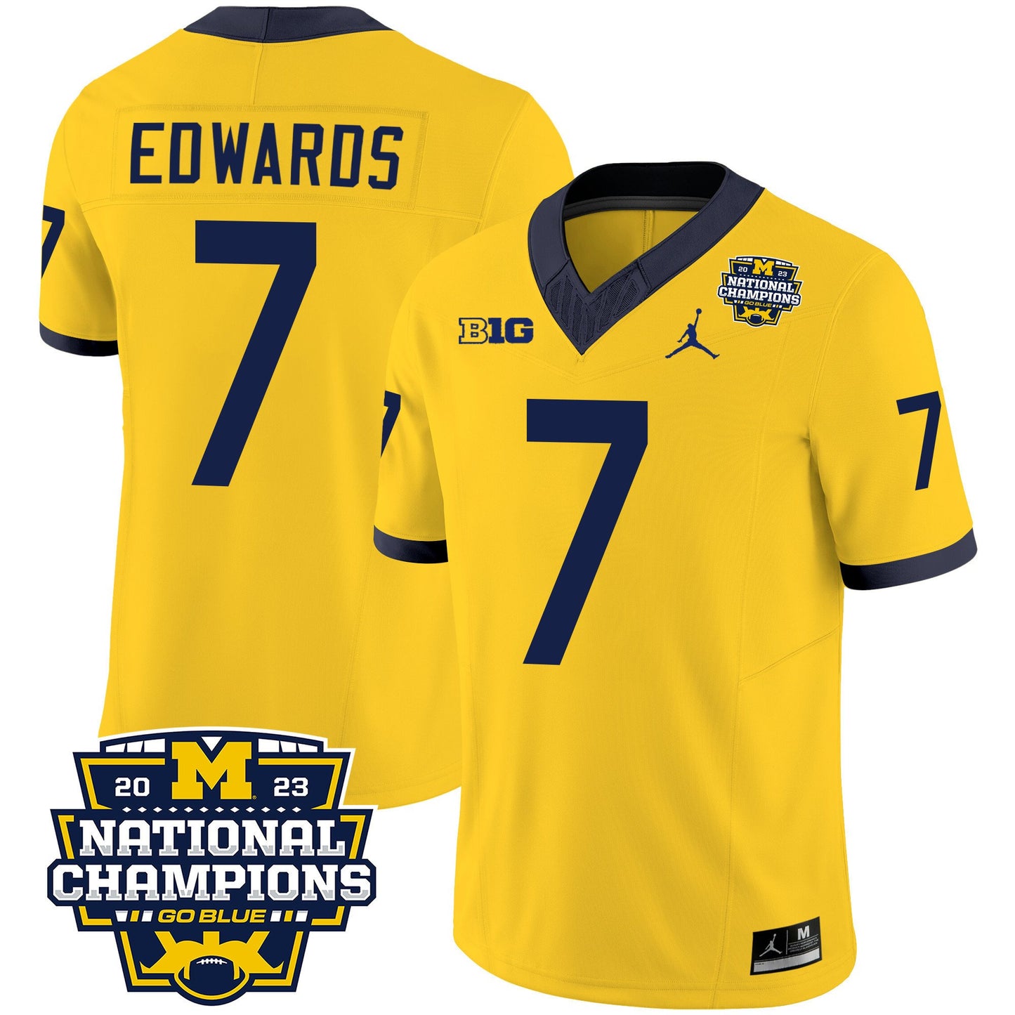 Michigan 2023 National Champions Patch Vapor Jersey V2 - All Stitched