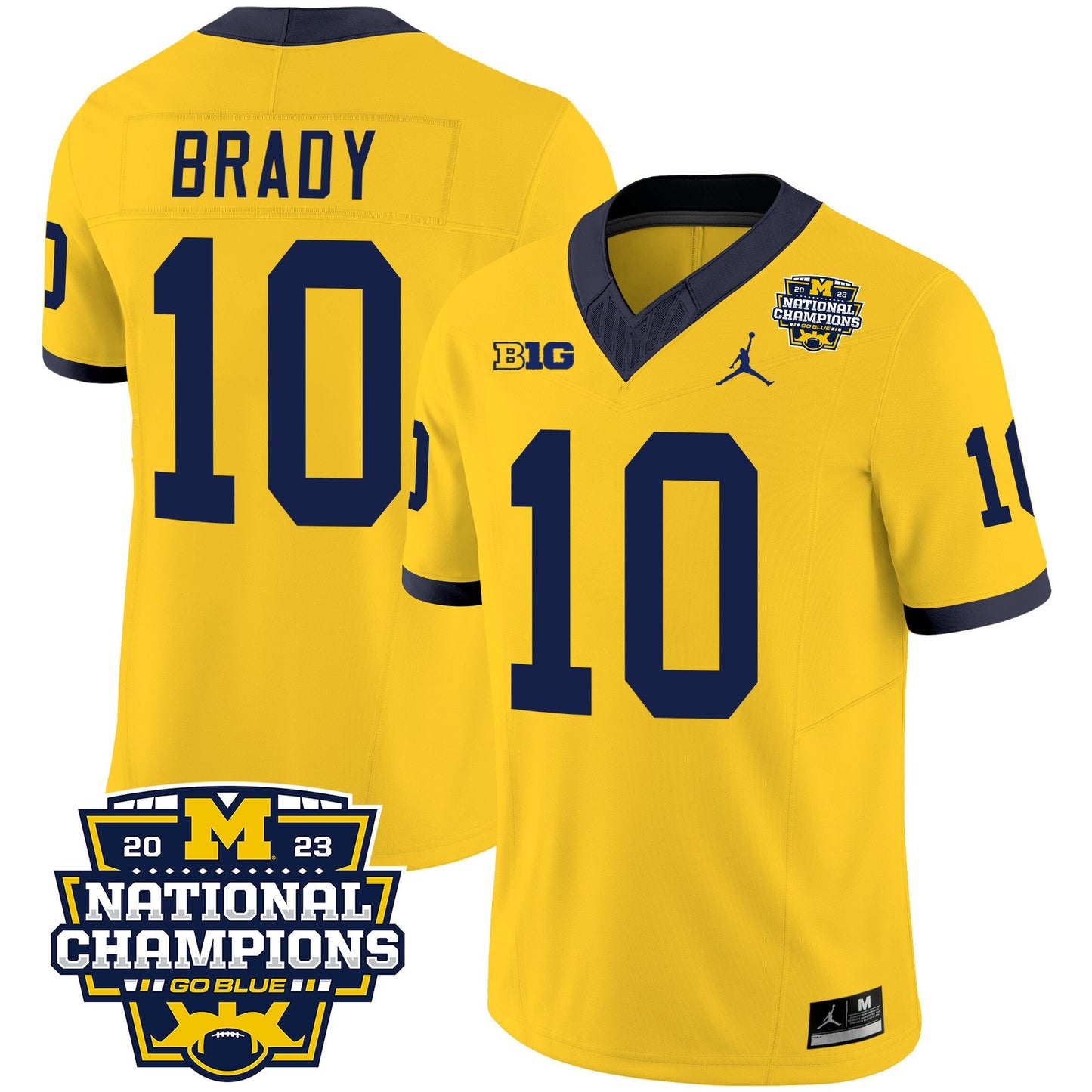 Michigan 2023 National Champions Patch Vapor Jersey V2 - All Stitched