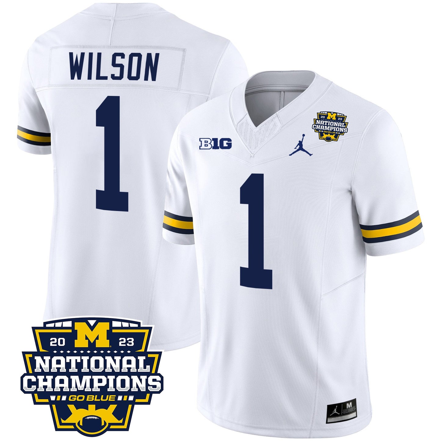 Michigan 2023 National Champions Patch Vapor Jersey V2 - All Stitched