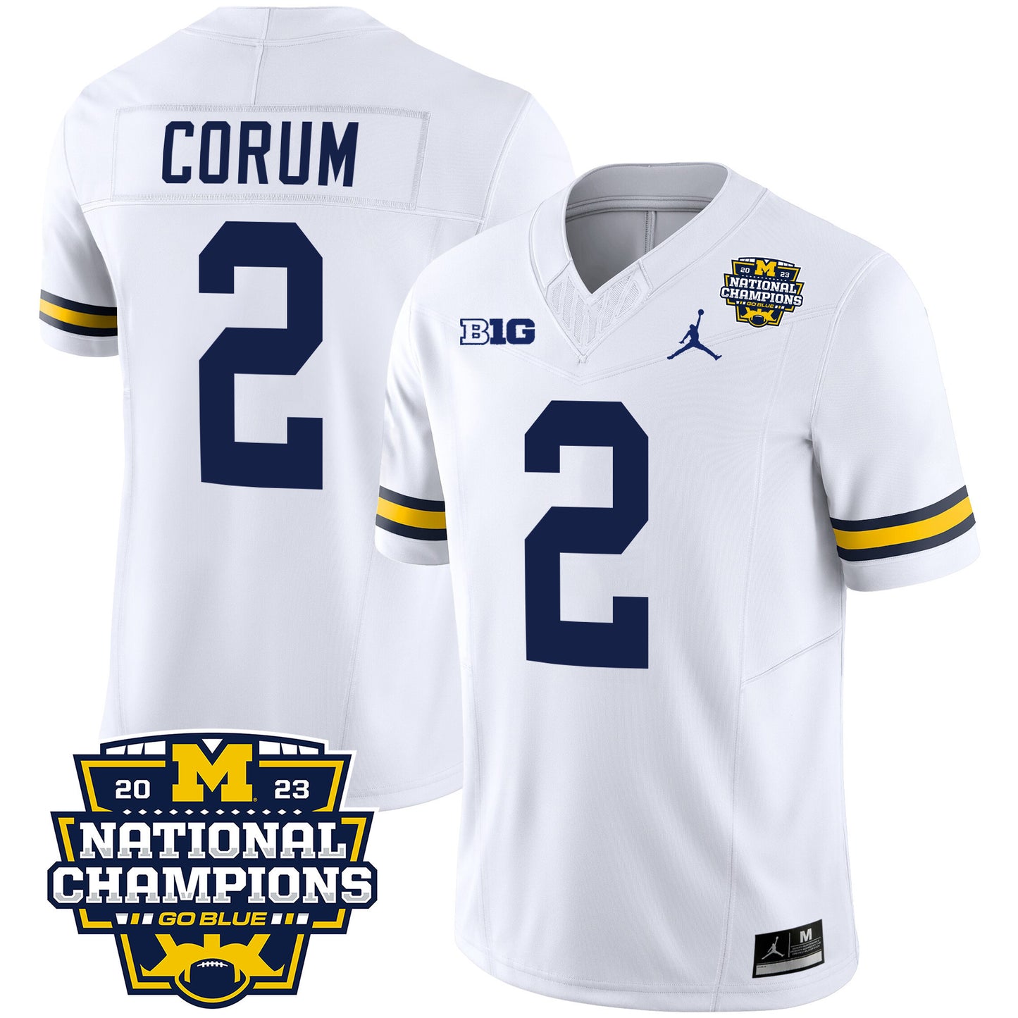 Michigan 2023 National Champions Patch Vapor Jersey V2 - All Stitched