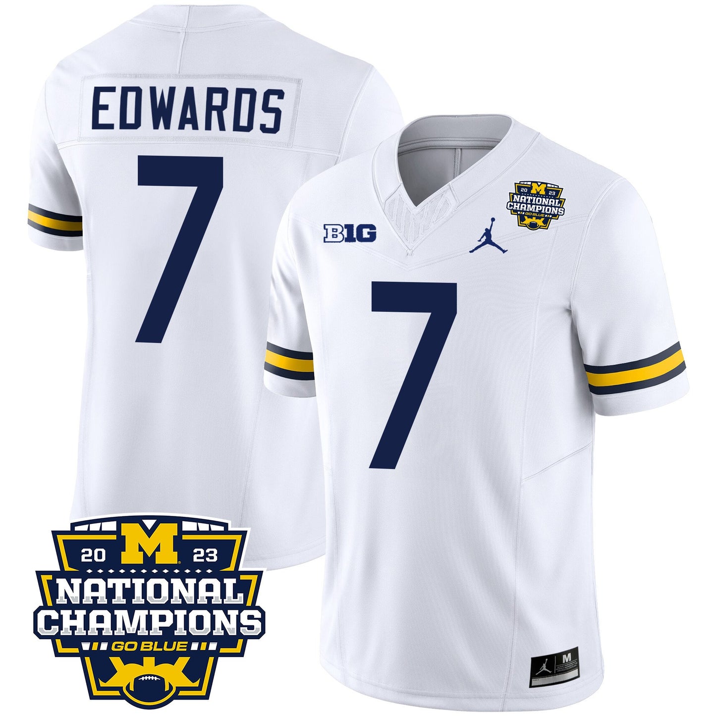 Michigan 2023 National Champions Patch Vapor Jersey V2 - All Stitched