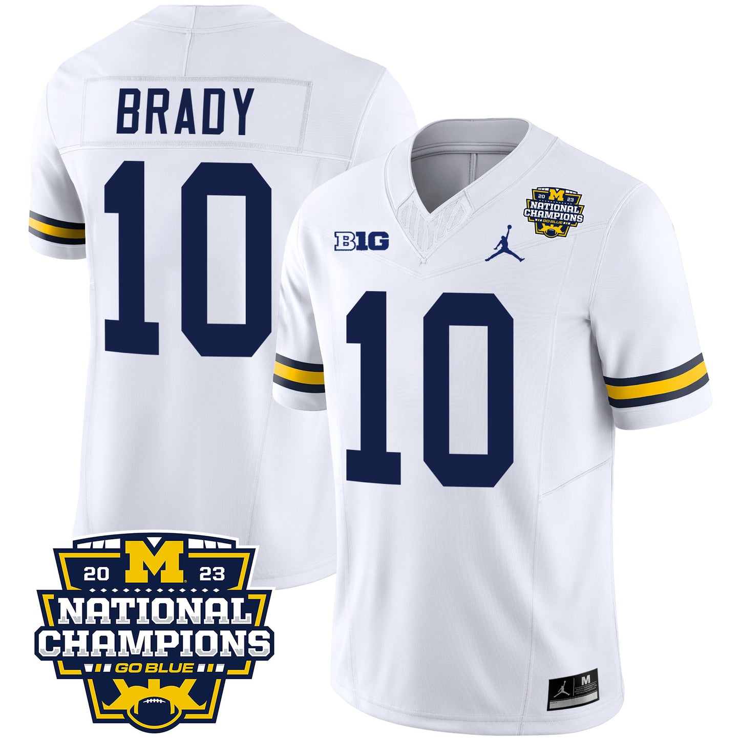 Michigan 2023 National Champions Patch Vapor Jersey V2 - All Stitched