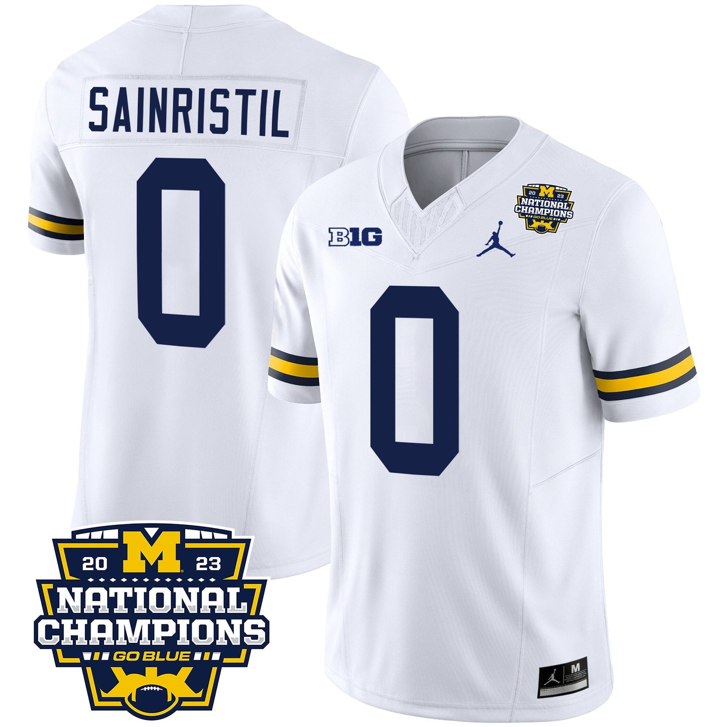 Michigan 2023 National Champions Patch Vapor Jersey V2 - All Stitched