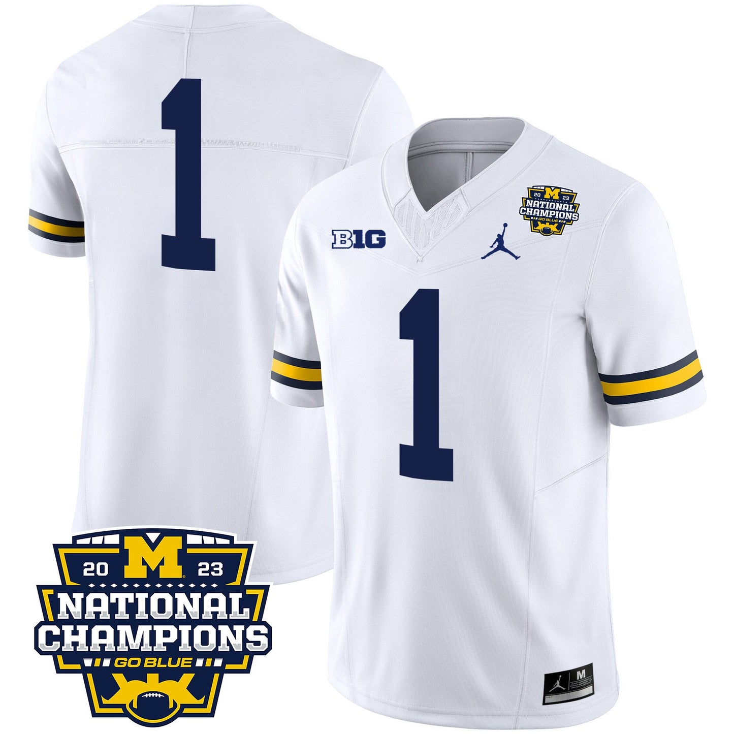 Michigan 2023 National Champions Patch Vapor Jersey V2 - All Stitched