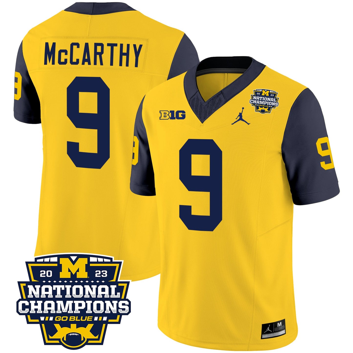 Michigan 2023 National Champions Patch Vapor Jersey V2 - All Stitched