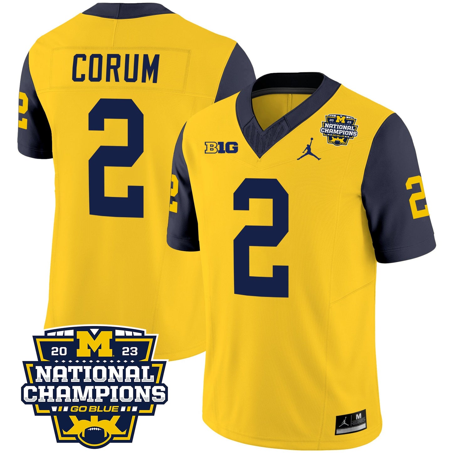 Michigan 2023 National Champions Patch Vapor Jersey V2 - All Stitched