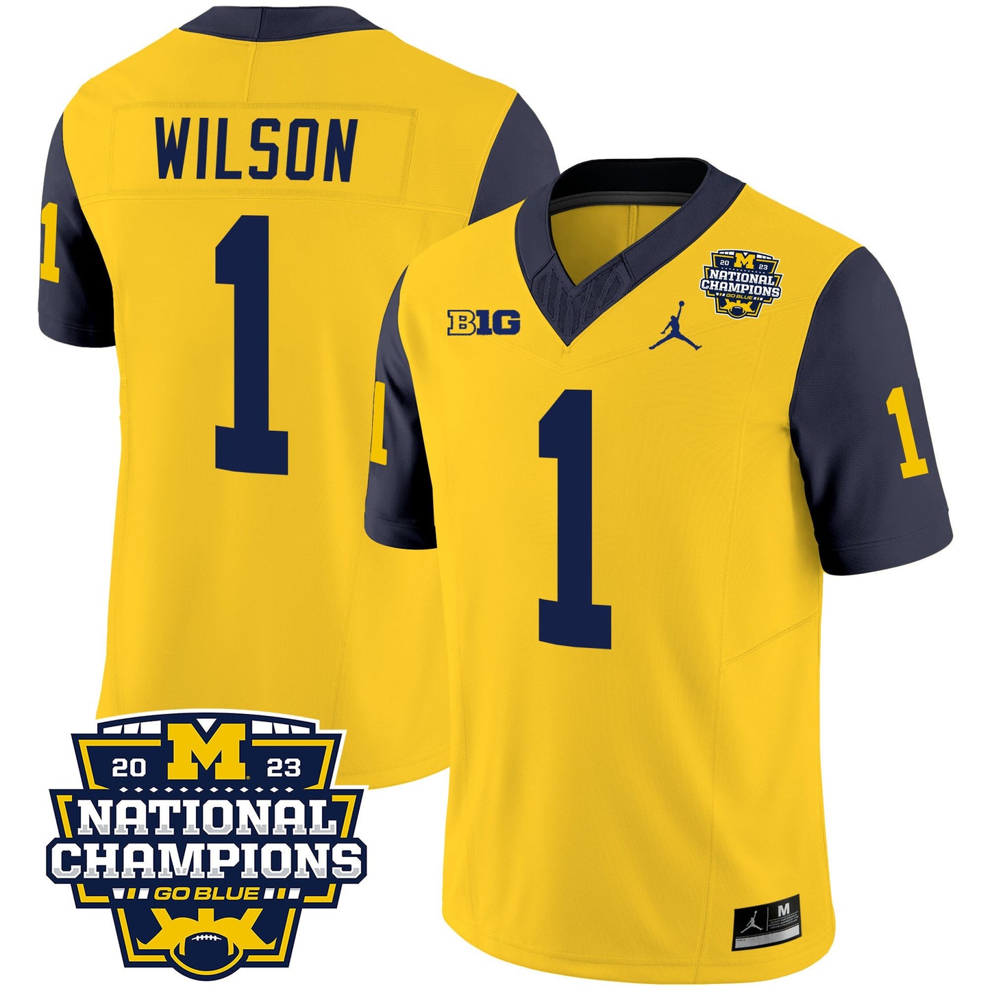 Michigan 2023 National Champions Patch Vapor Jersey V2 - All Stitched