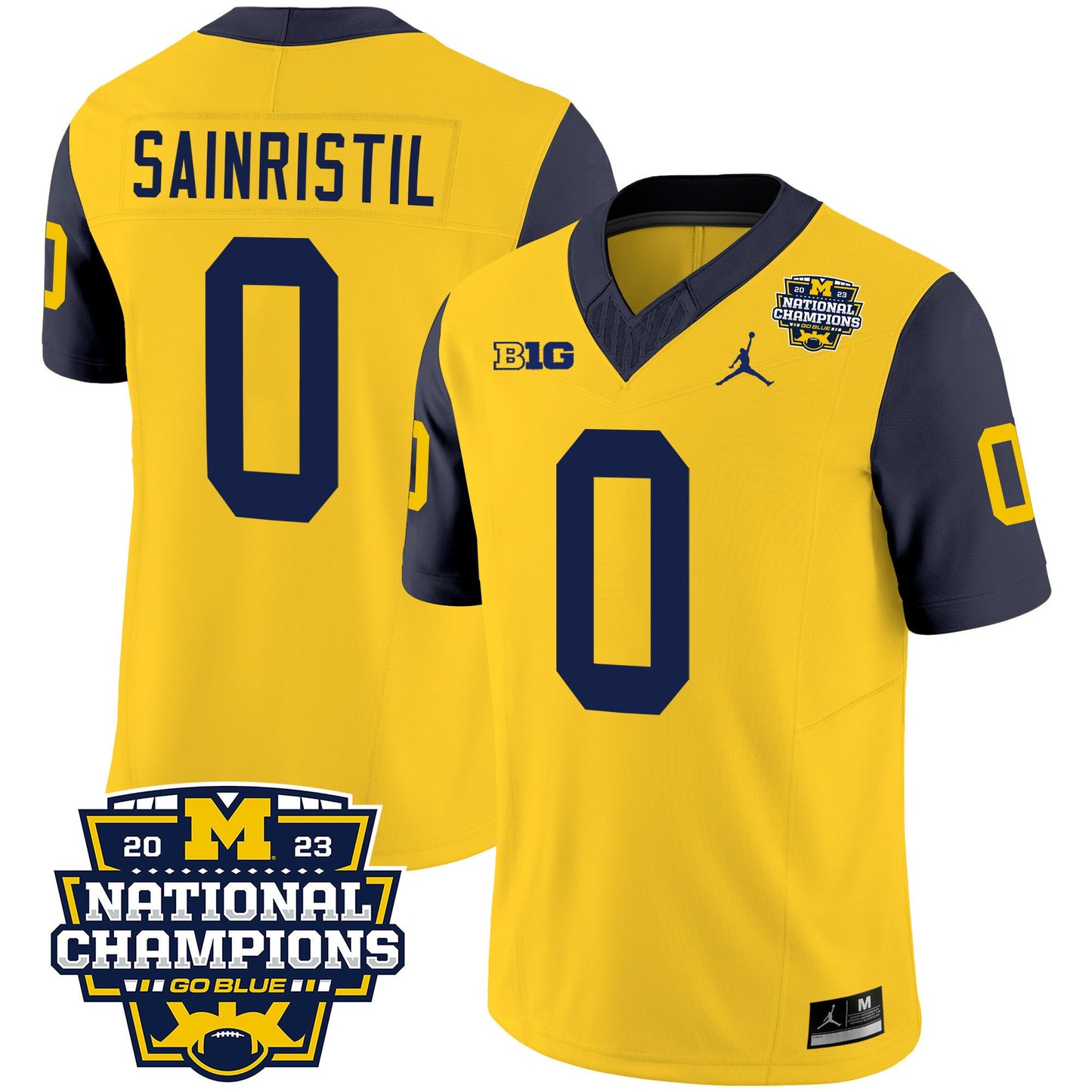Michigan 2023 National Champions Patch Vapor Jersey V2 - All Stitched