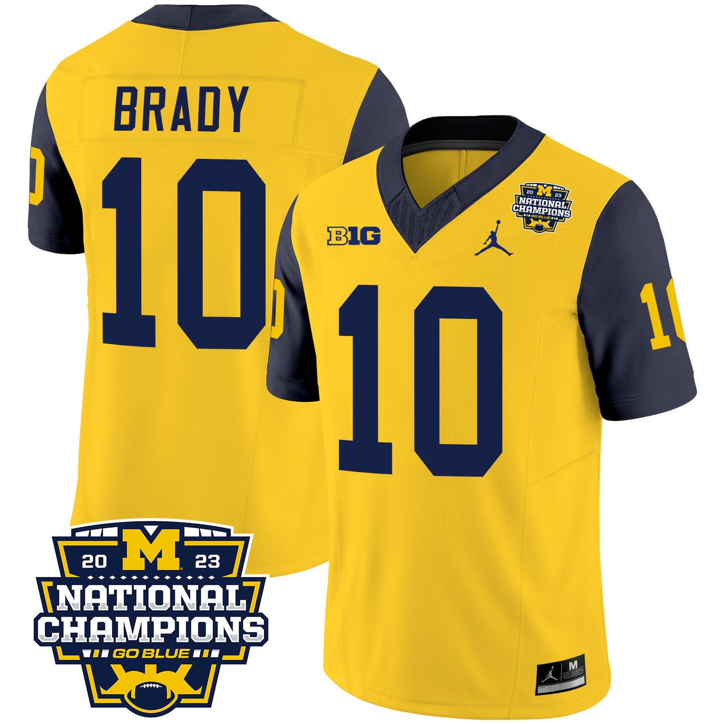 Michigan 2023 National Champions Patch Vapor Jersey V2 - All Stitched