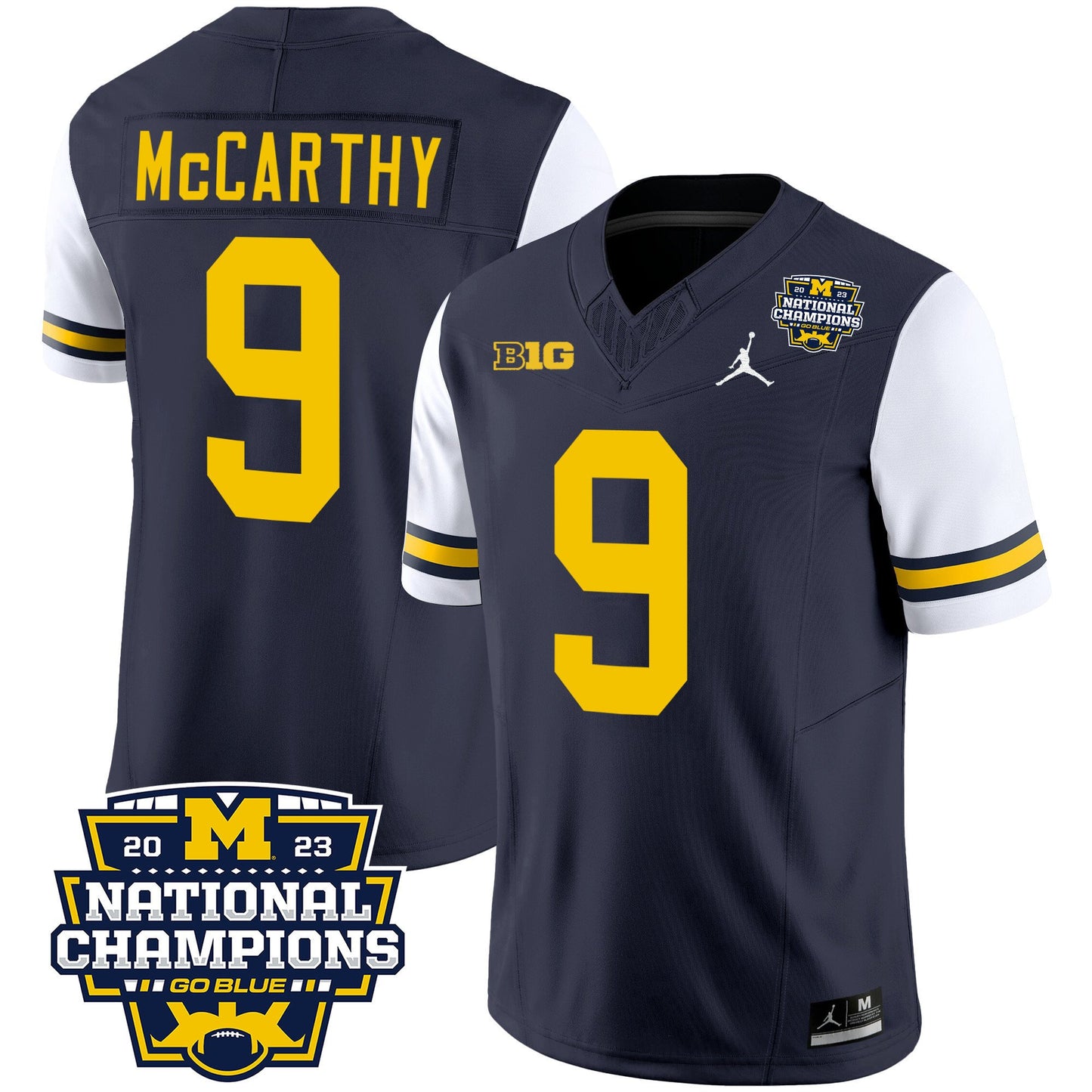 Michigan 2023 National Champions Patch Vapor Jersey V2 - All Stitched