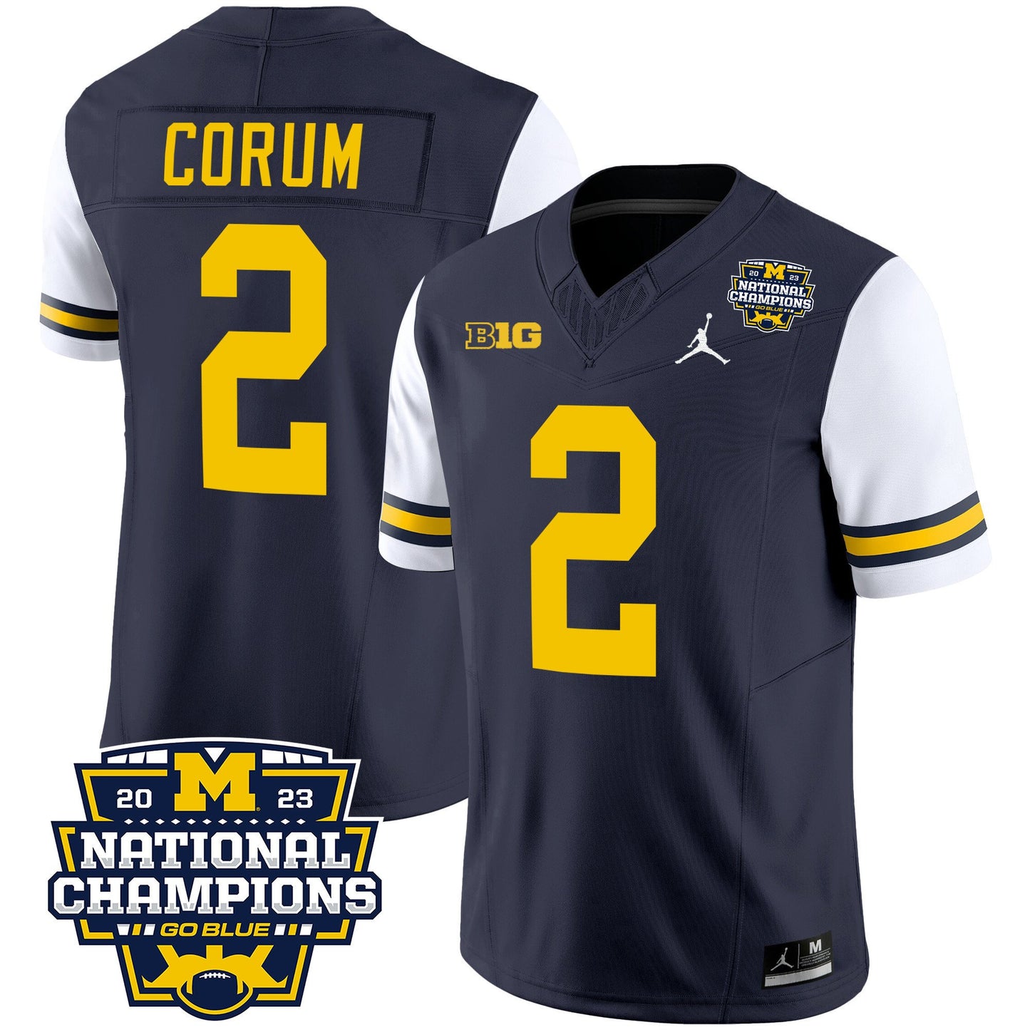 Michigan 2023 National Champions Patch Vapor Jersey V2 - All Stitched