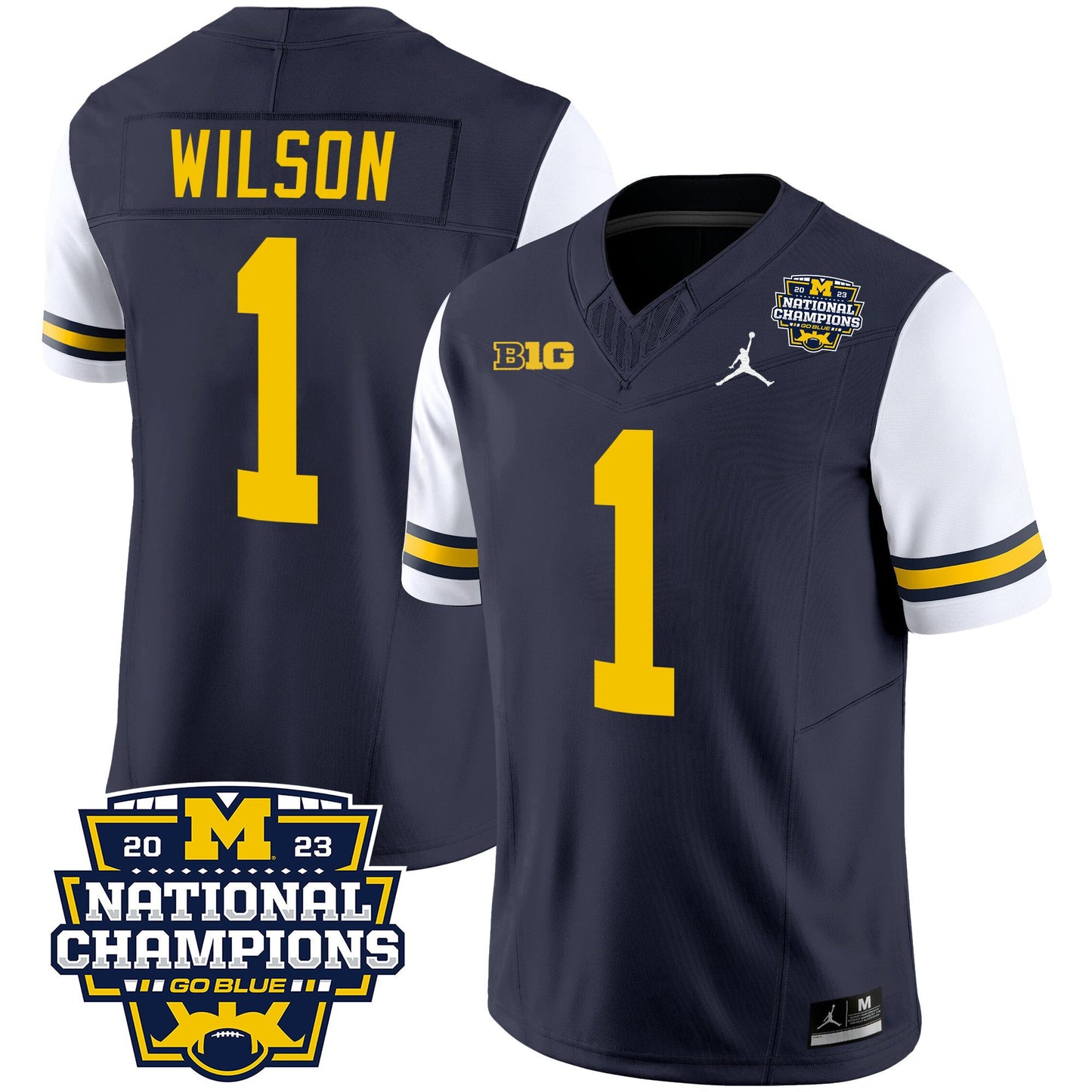 Michigan 2023 National Champions Patch Vapor Jersey V2 - All Stitched