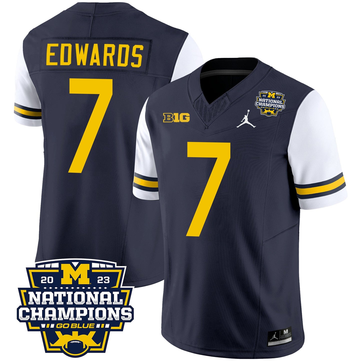 Michigan 2023 National Champions Patch Vapor Jersey V2 - All Stitched
