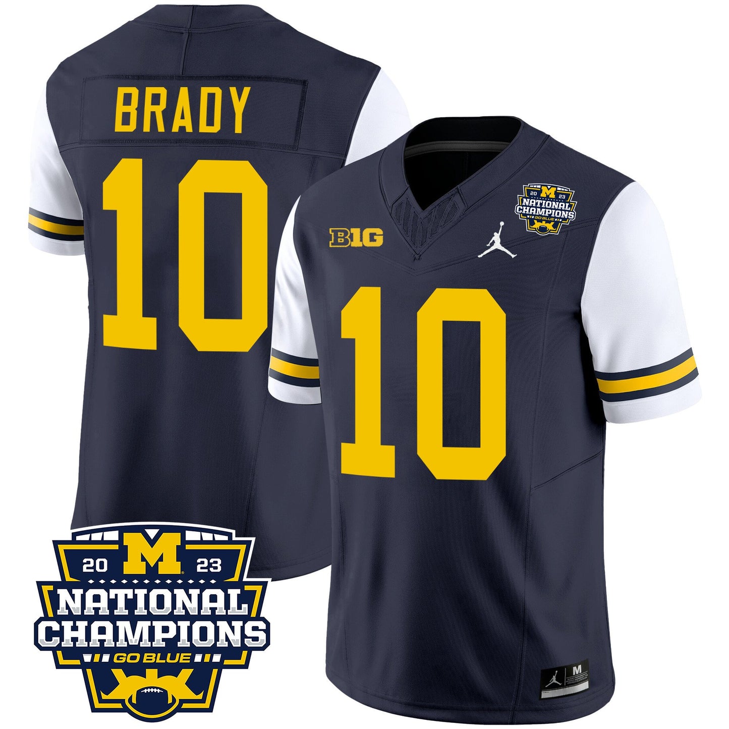 Michigan 2023 National Champions Patch Vapor Jersey V2 - All Stitched