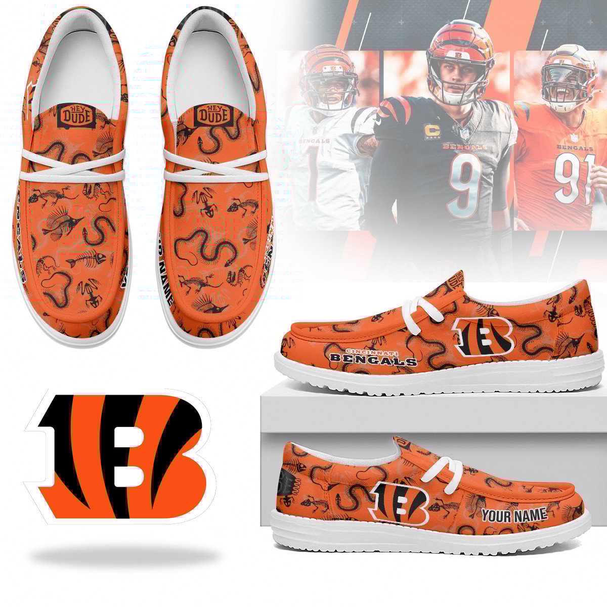 Men's Cincinnati Bengals Halloween Hey Dude Shoes